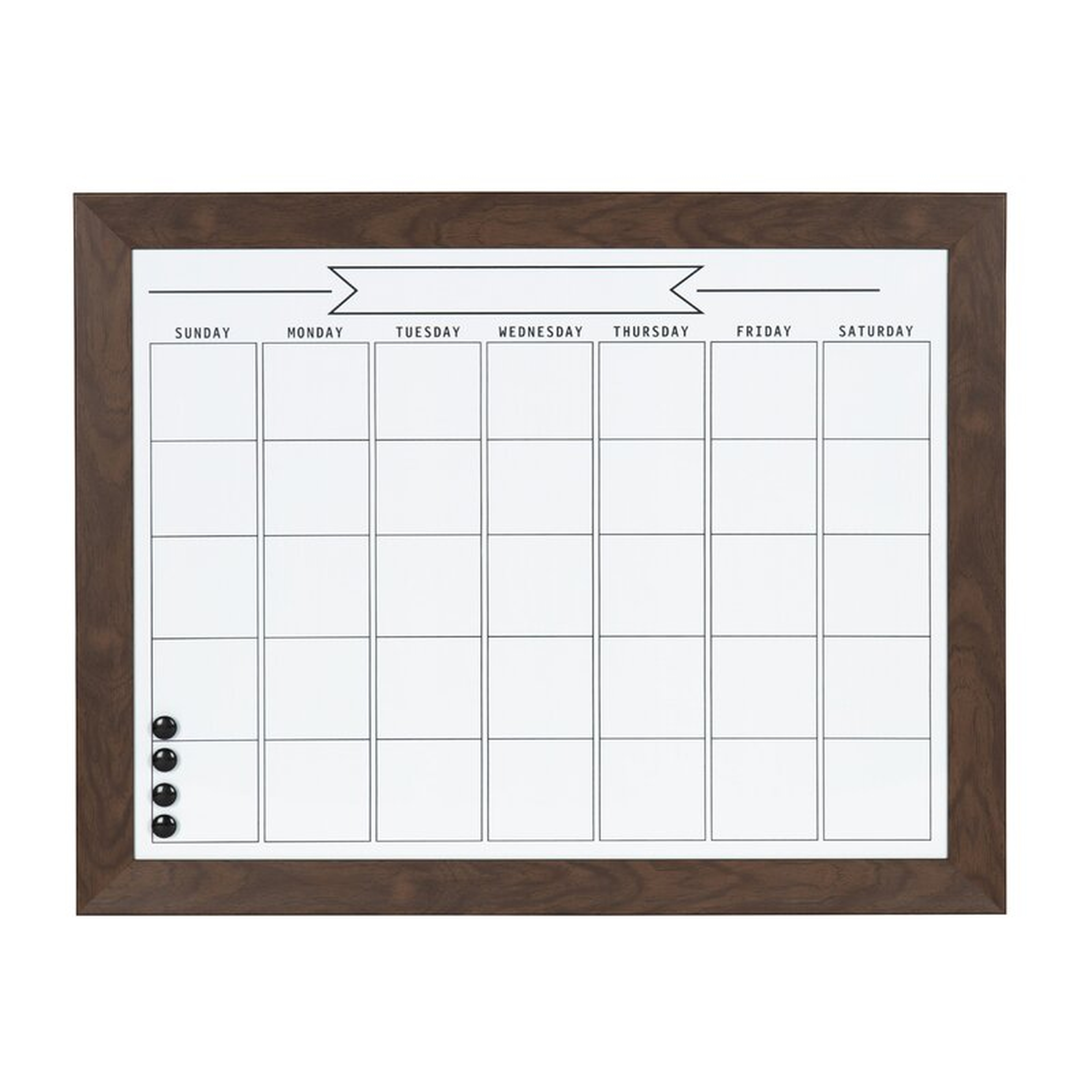Framed Monthly Write On Calendar Magnetic Wall Mounted Dry Erase Board - Wayfair