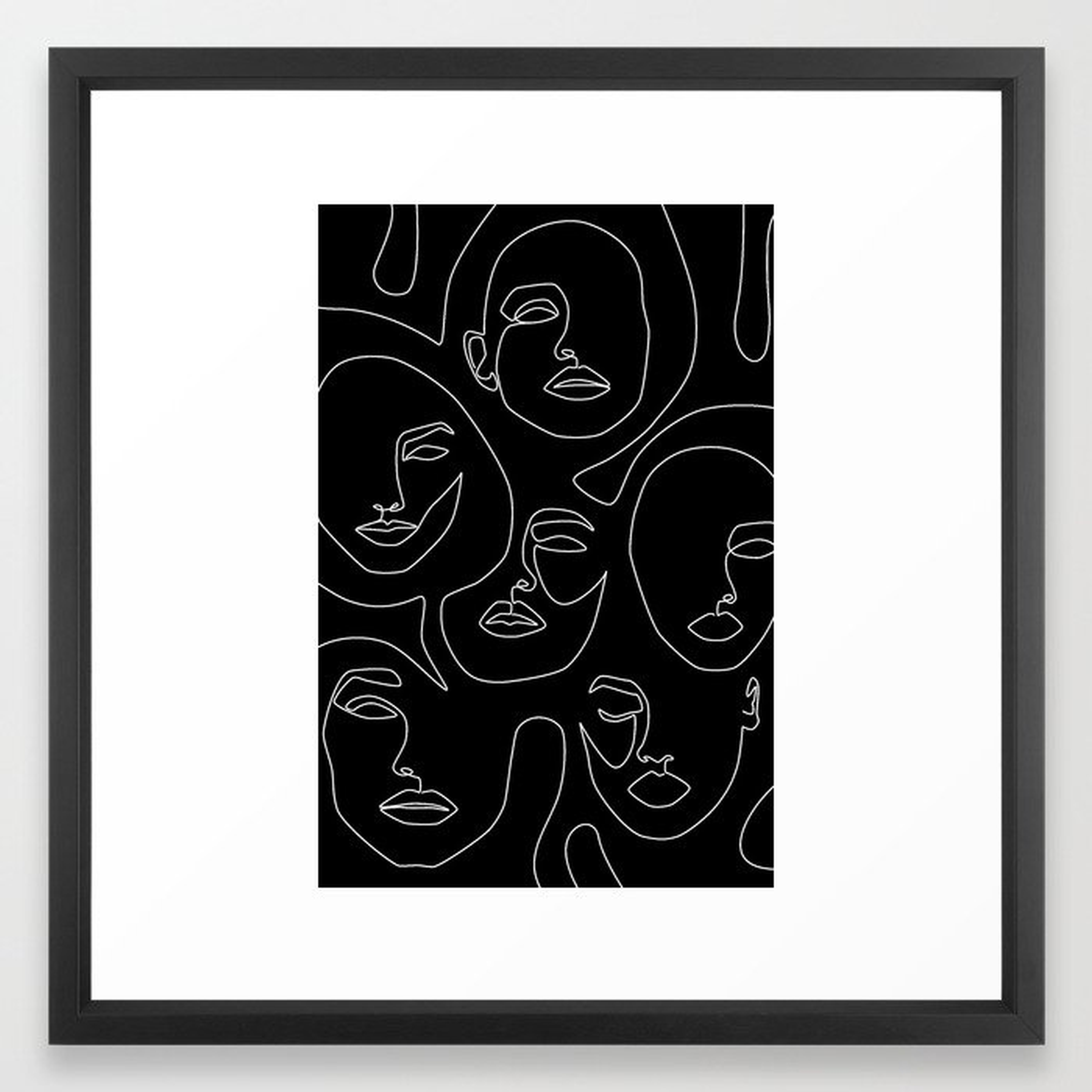 Faces in Dark Framed Art Print - Society6