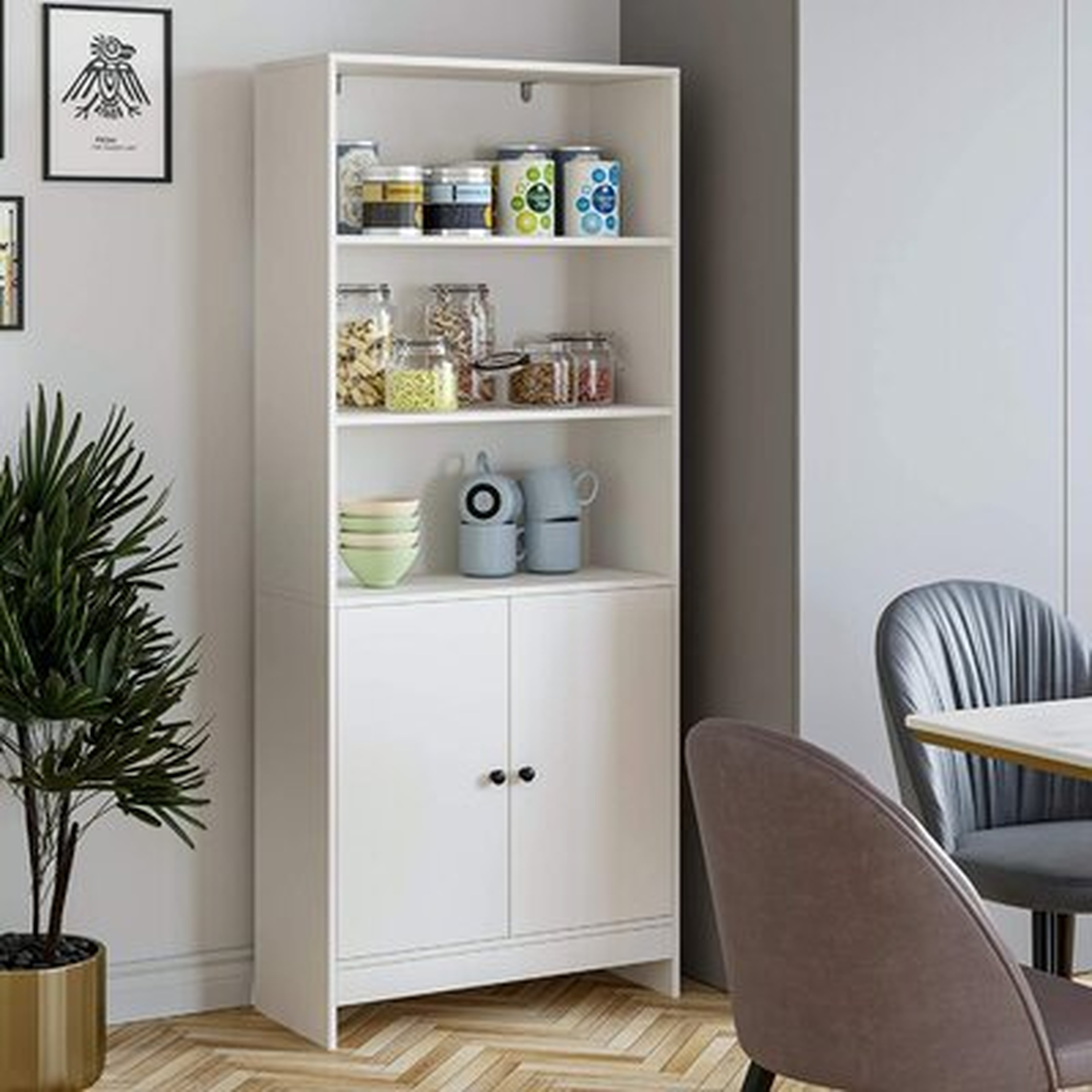 Bookcase 65.7", Double Doors With 3 Tier Open Shelving Free Standing Floor Storage Cabinet, 27.5 X 11.8 X 65.7 Inch For Home And Office - Wayfair