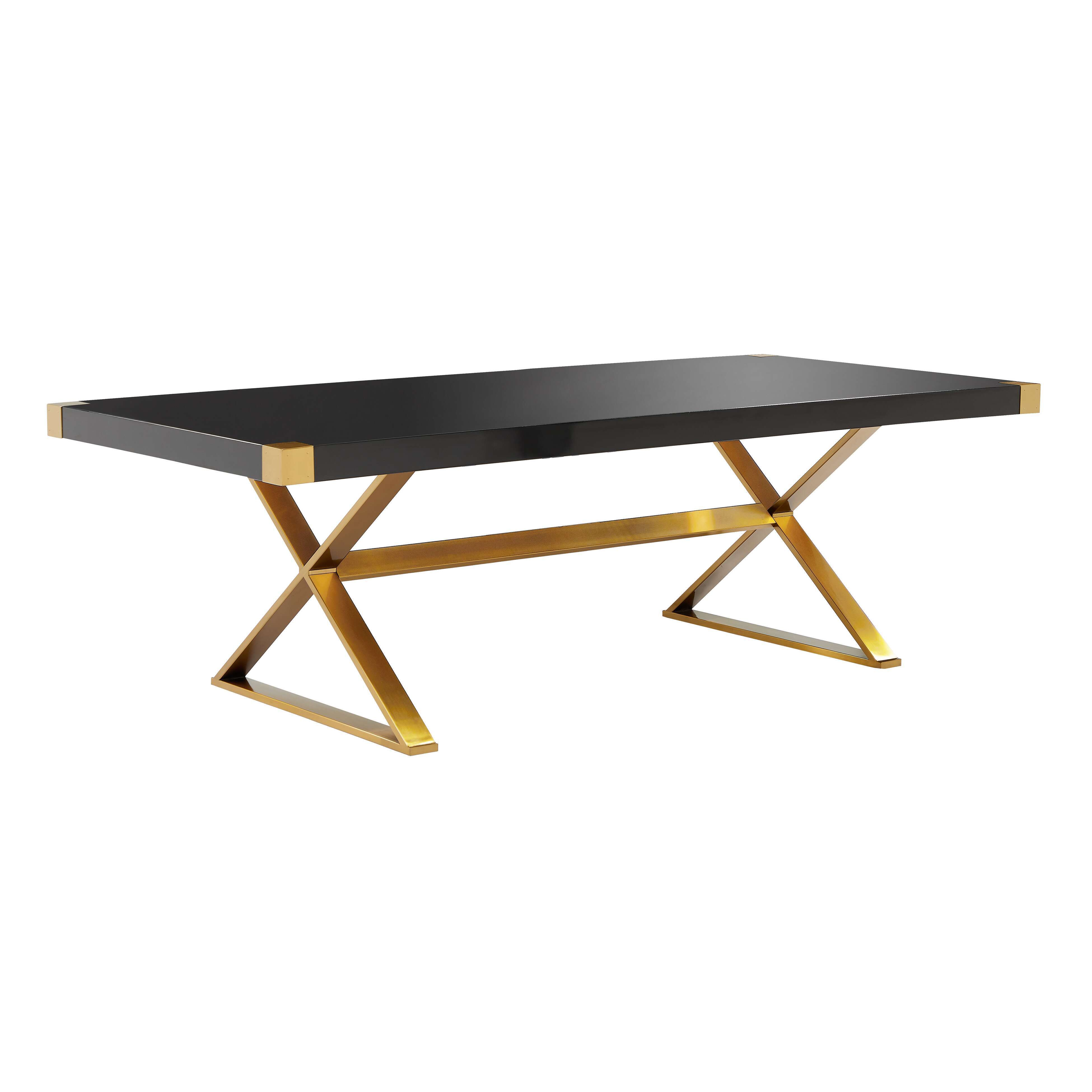 Adeline Black Lacquer Dining Table - Maren Home