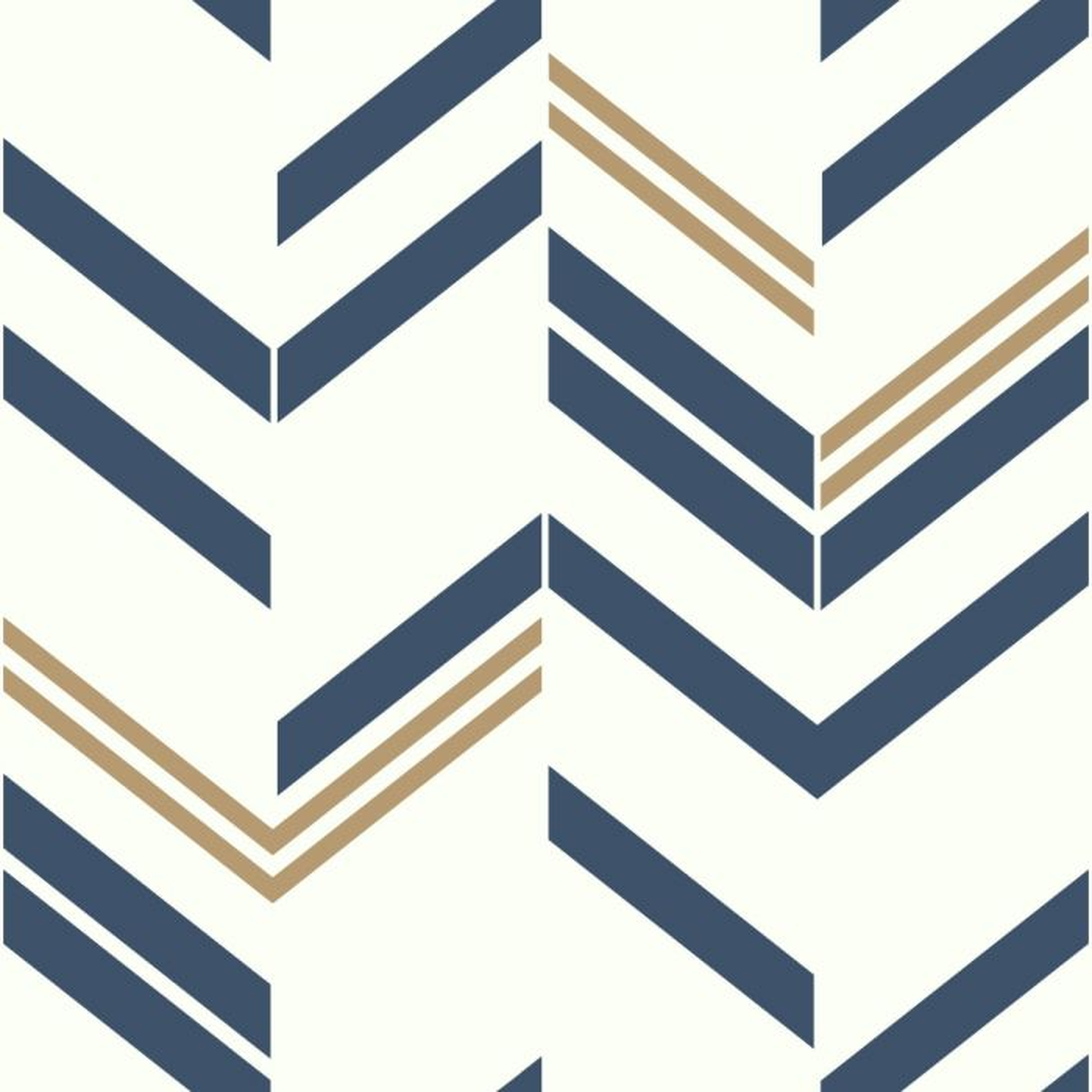 Chevron Stripe Peel & Stick Wallpaper, Single Roll - York Wallcoverings