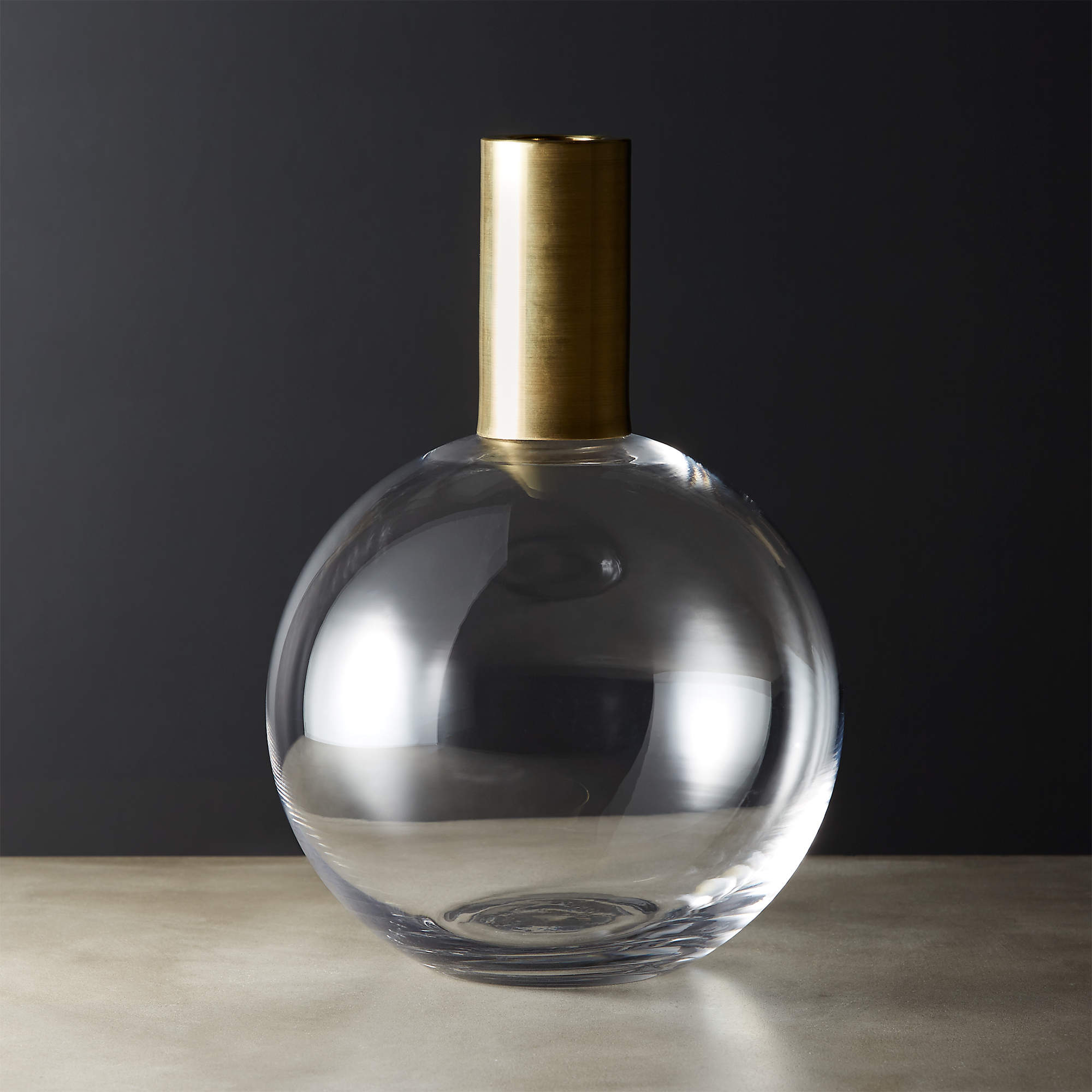 Florence Brass and Glass Vase - CB2