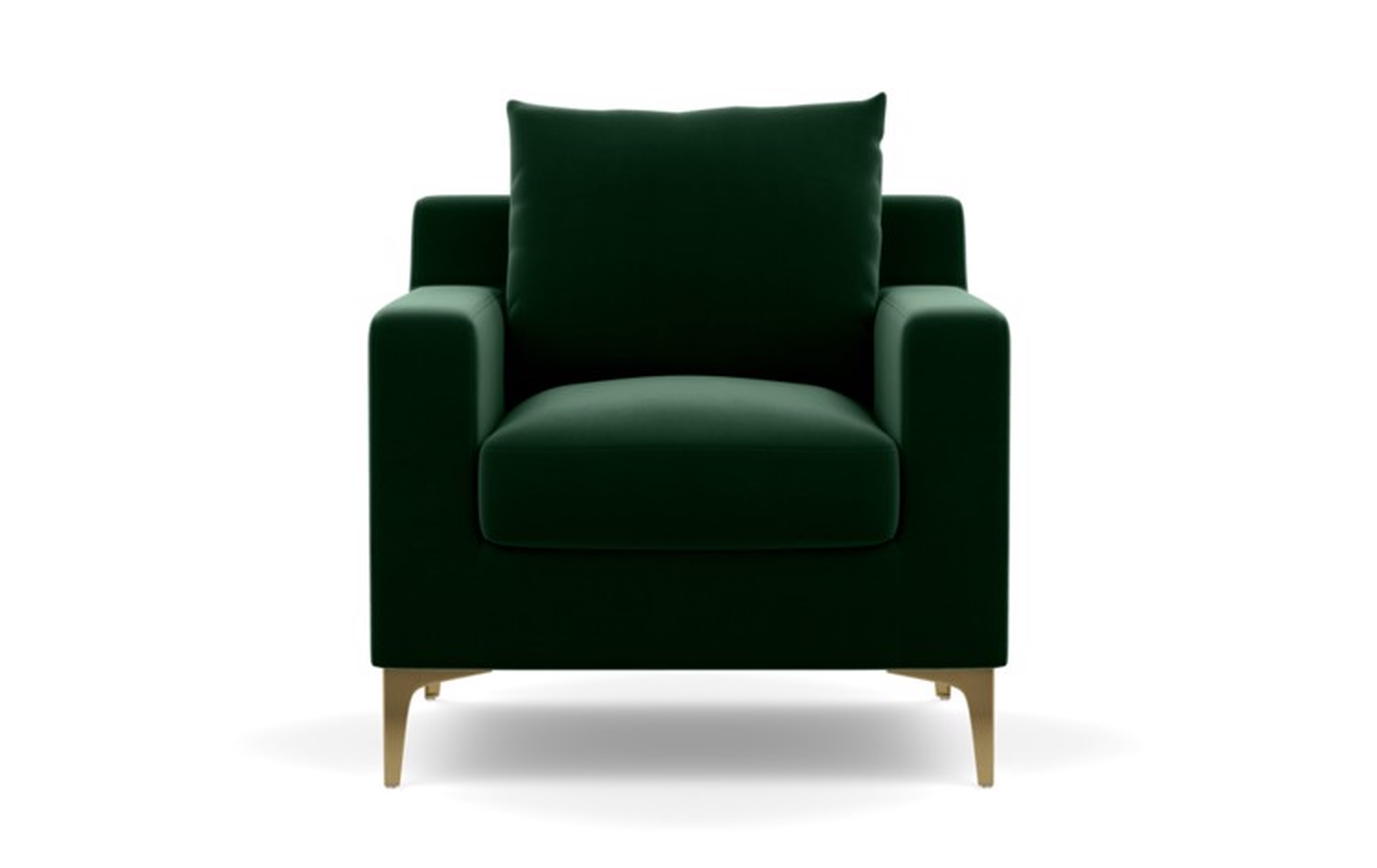 Sloan petite chair, Emerald green, Brass Legs - Interior Define