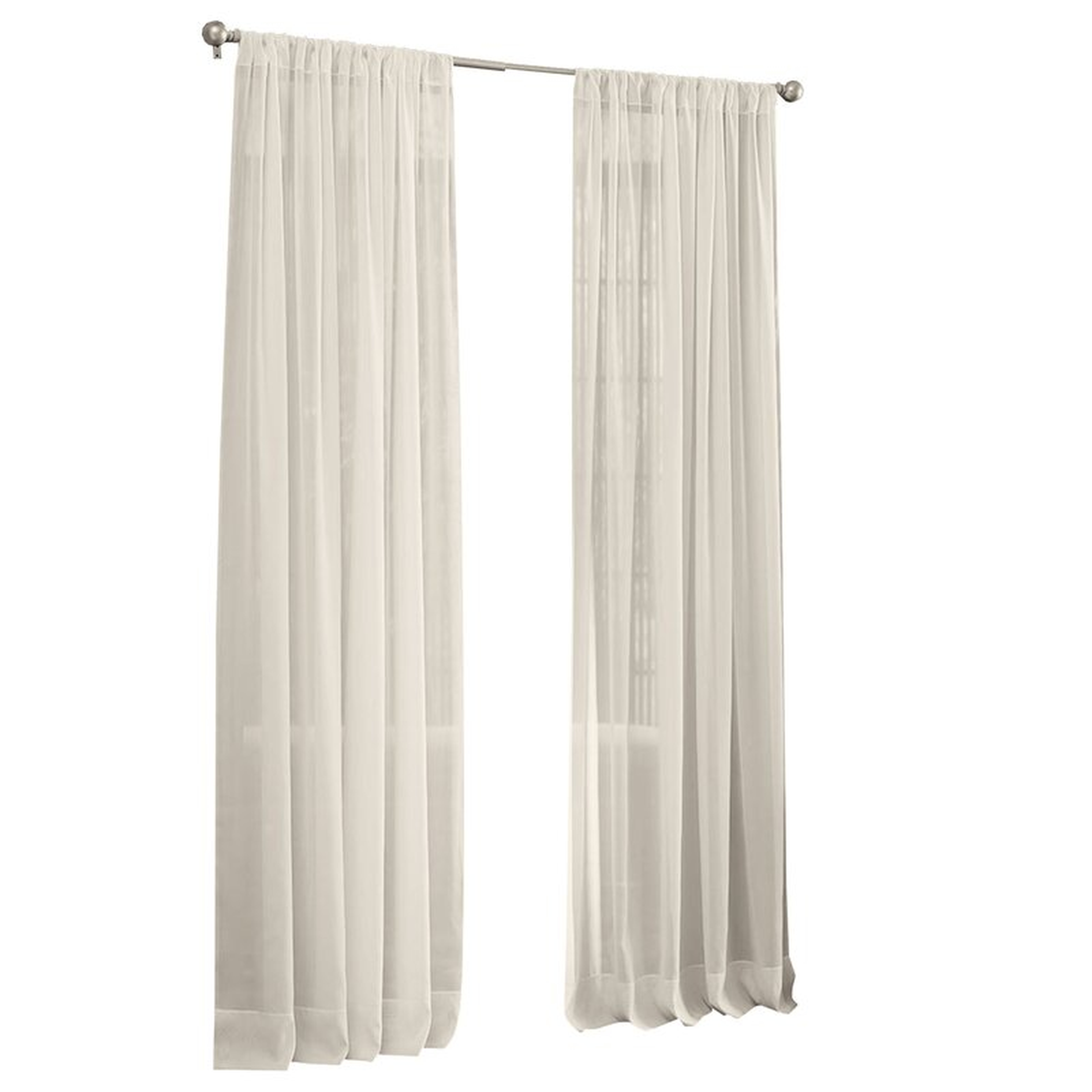 Estill Voile Solid Sheer Rod Pocket Single Curtain Panel - Wayfair