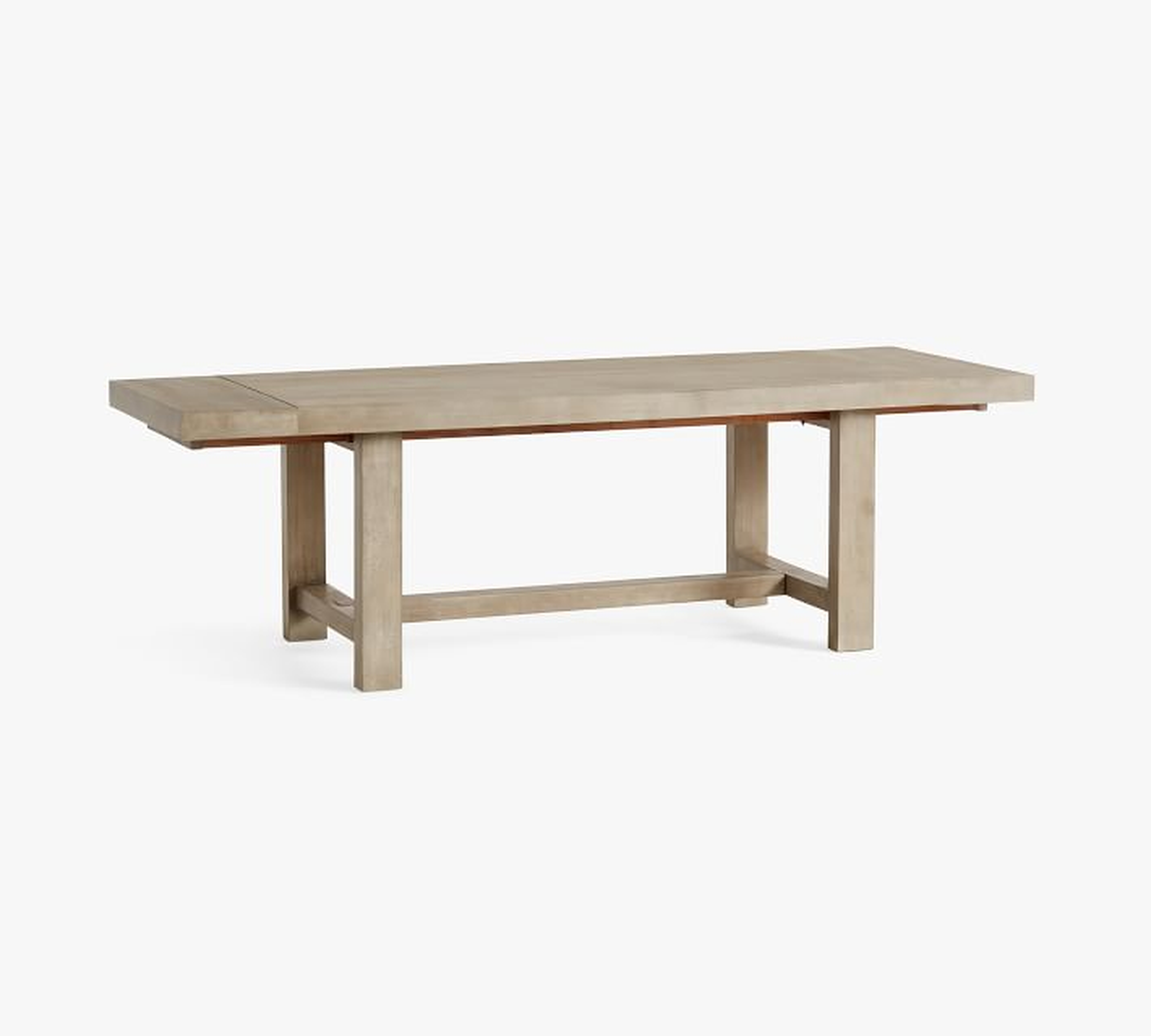 Reed Extending Dining Table, Warm Rustic Gray, 73"-97" - Pottery Barn