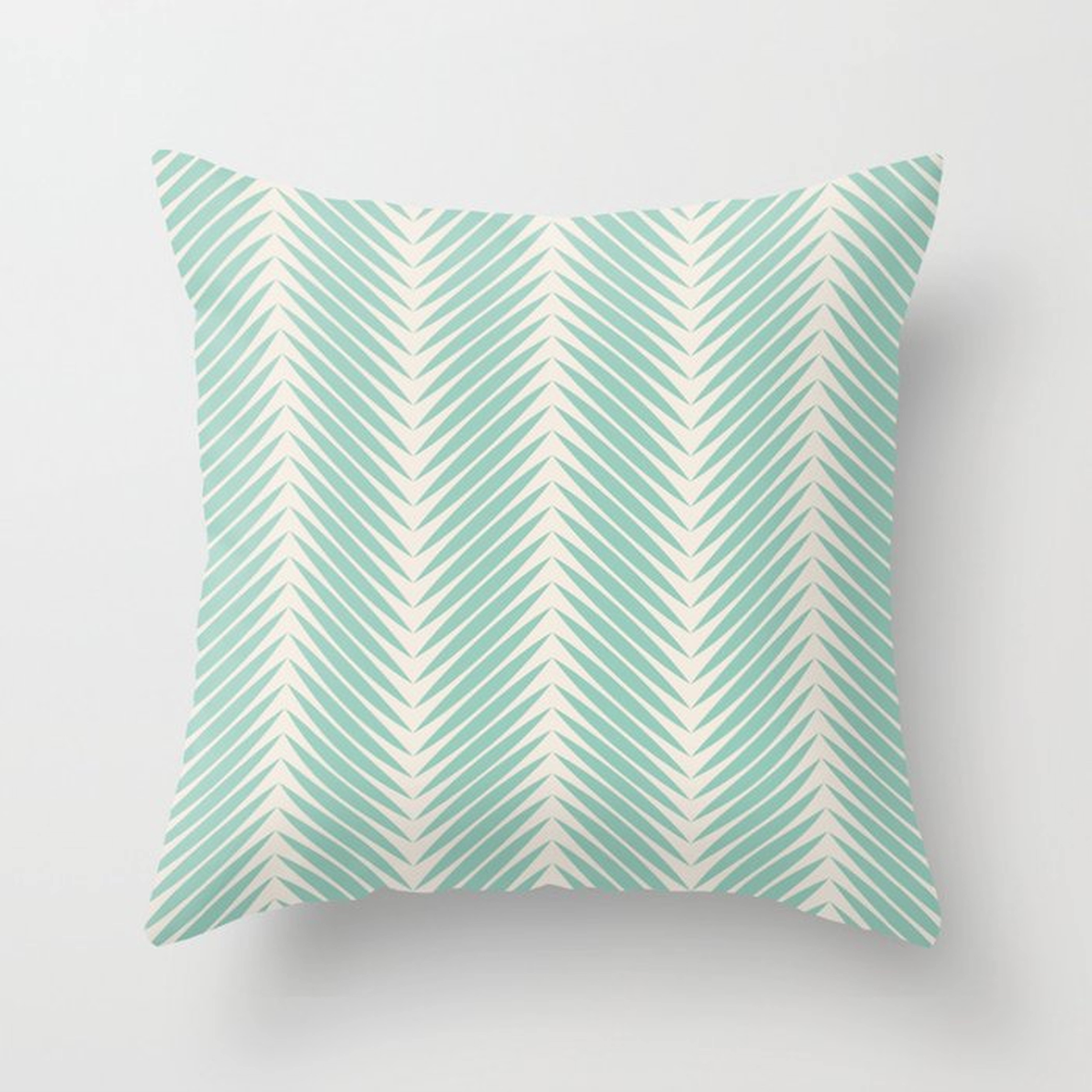 Palm Symmetry - Teal Throw Pillow - Indoor - Cover (18" X 18") With Pillow Insert - Society6