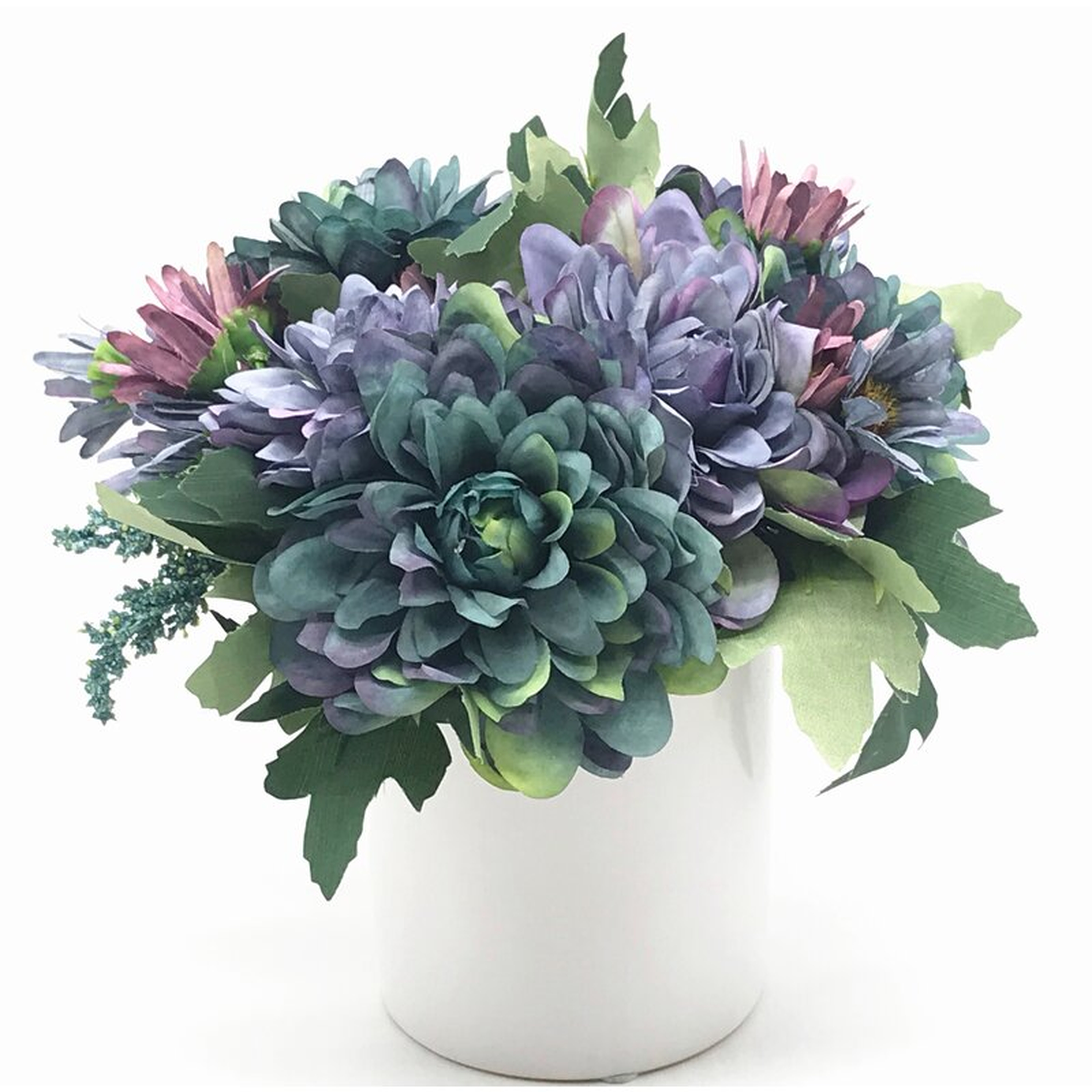 Daisies and Mixed Flower Arrangement in Vase - Wayfair