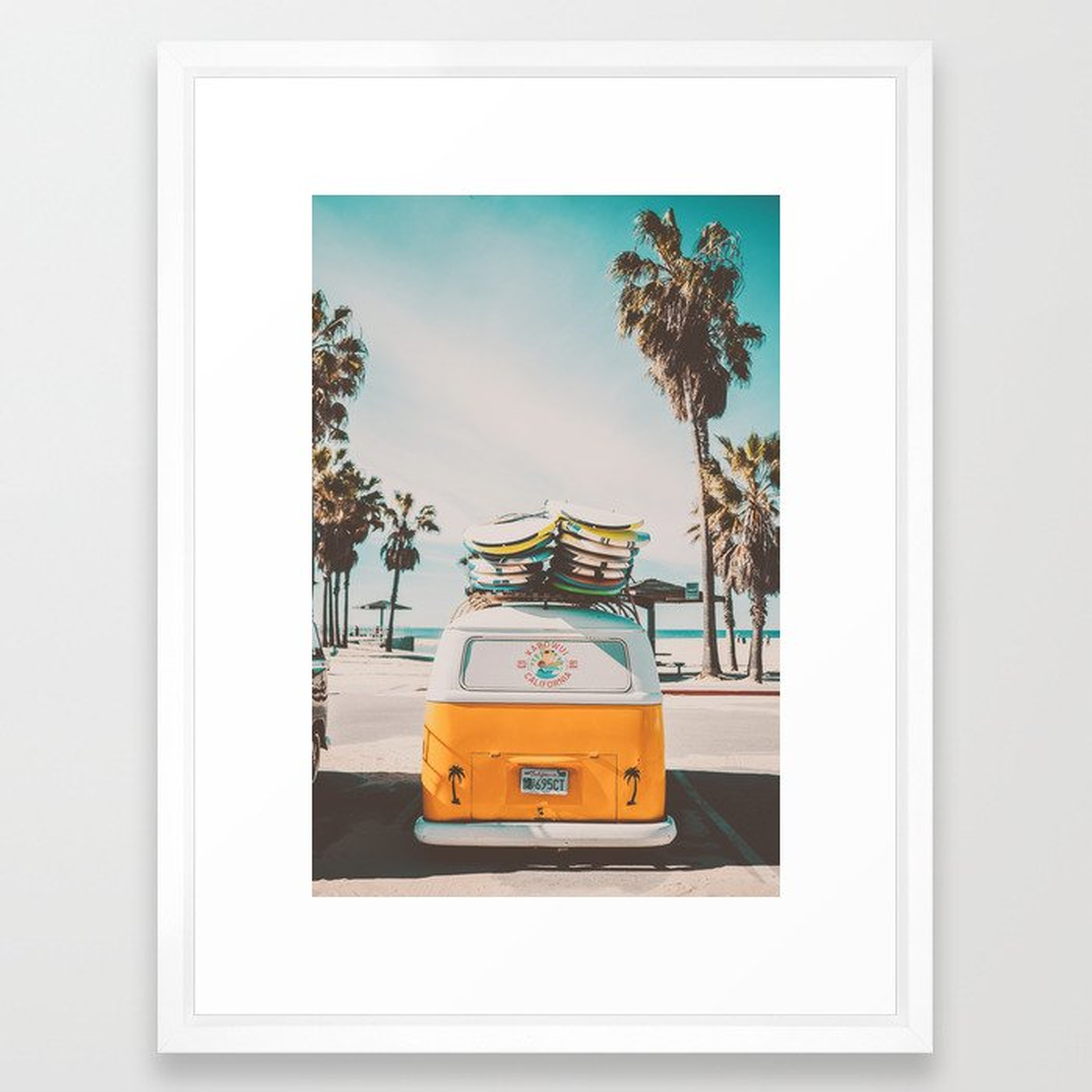 Coming Home to California Framed Art Print - Vector White  - 20" x 26" - Society6