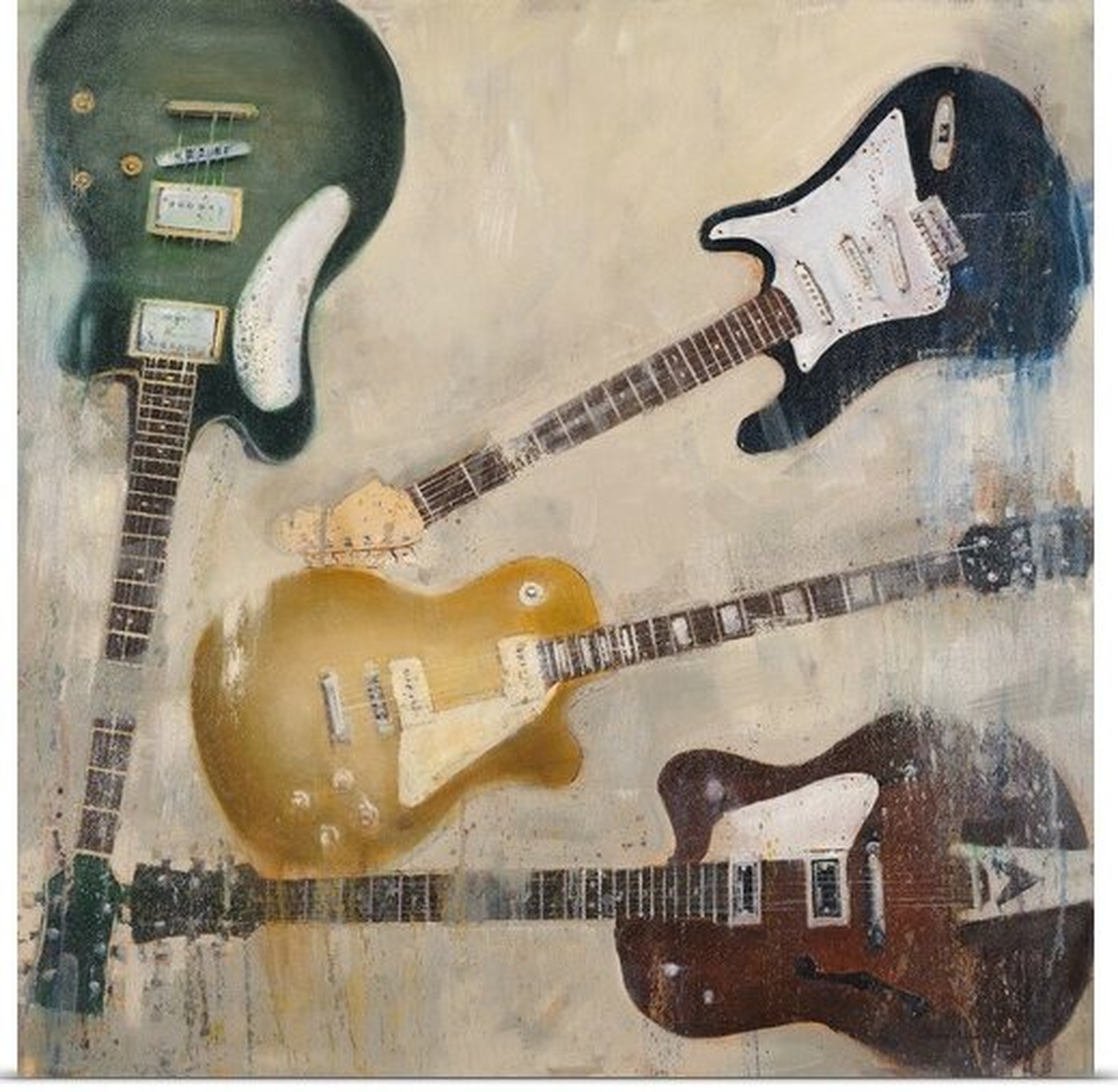 'Guitars II' by Joseph Cates Painting Print - Wayfair