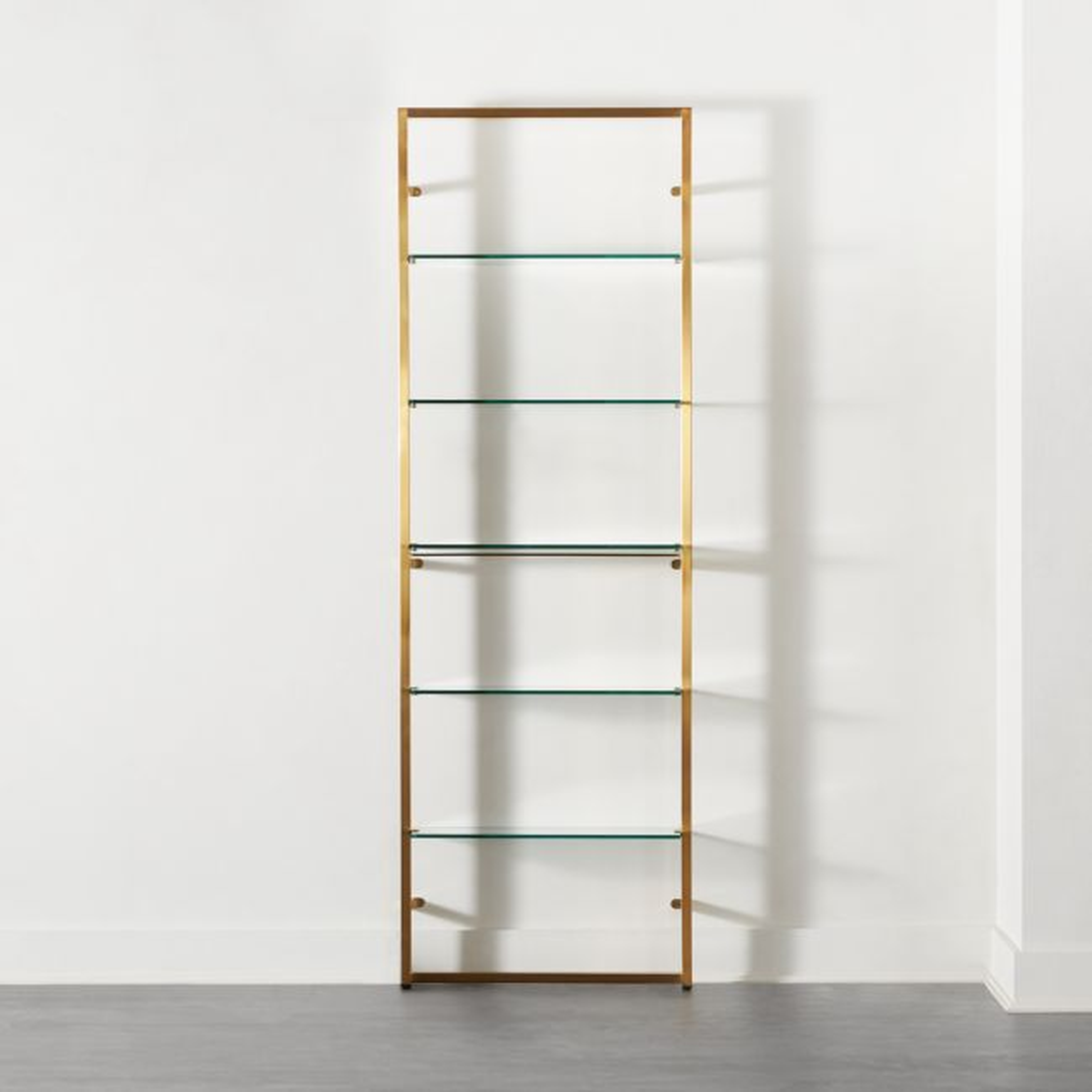 Tesso Brushed Brass 84" Bookcase - CB2