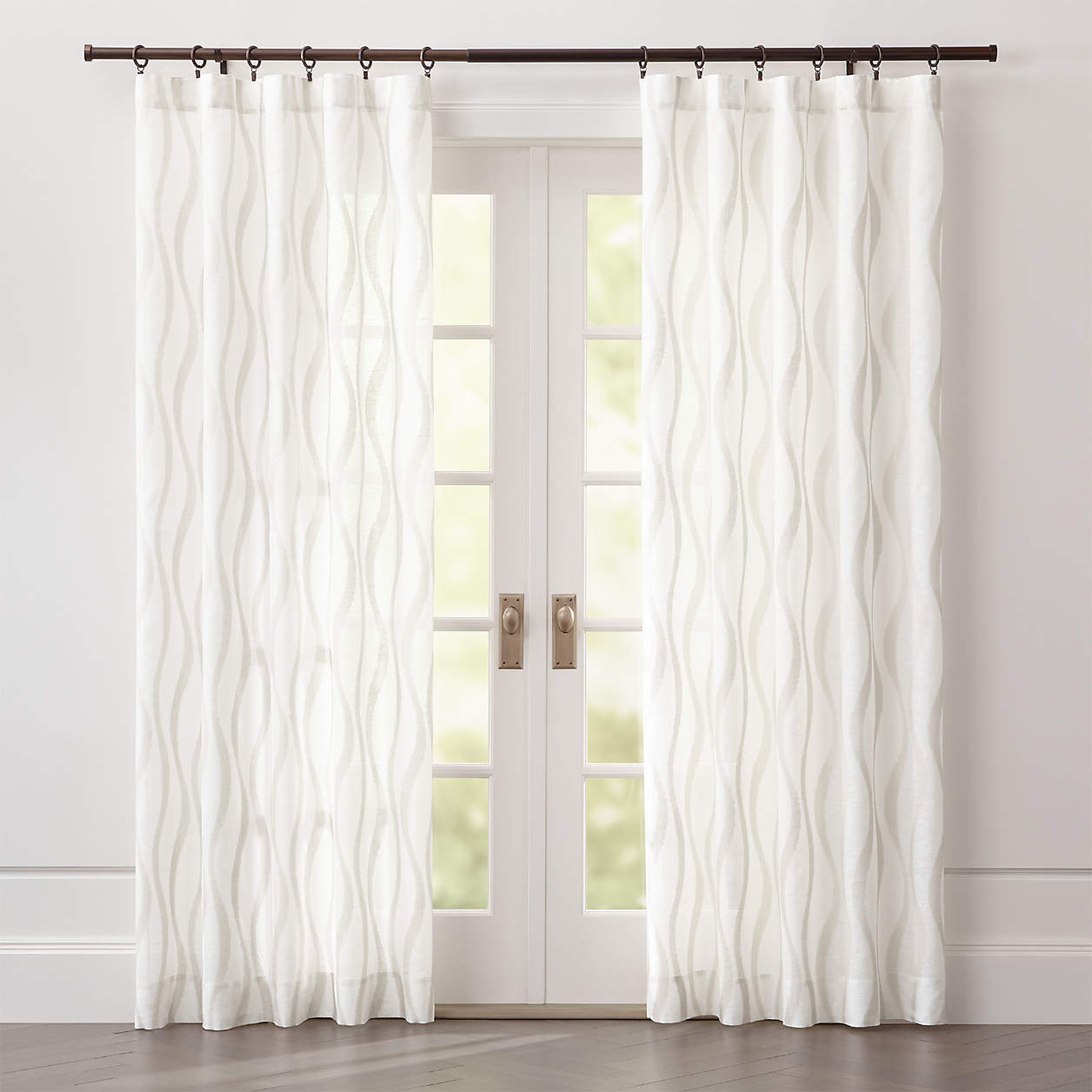 Elester Ivory Sheer Curtain Panel 50"x96" - Crate and Barrel