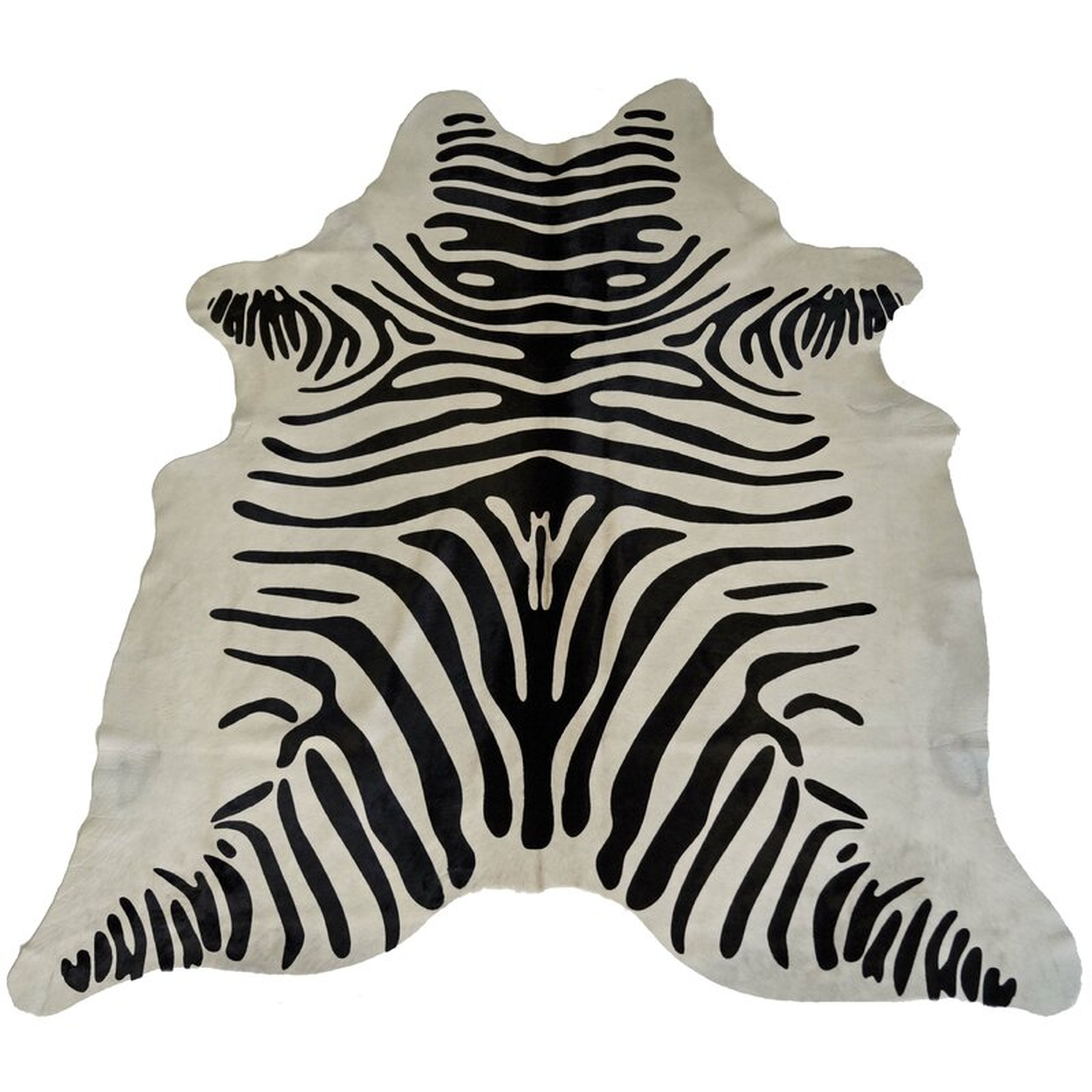 Grubb Cowhides Printed Zebra Black/White Area Rug - Wayfair