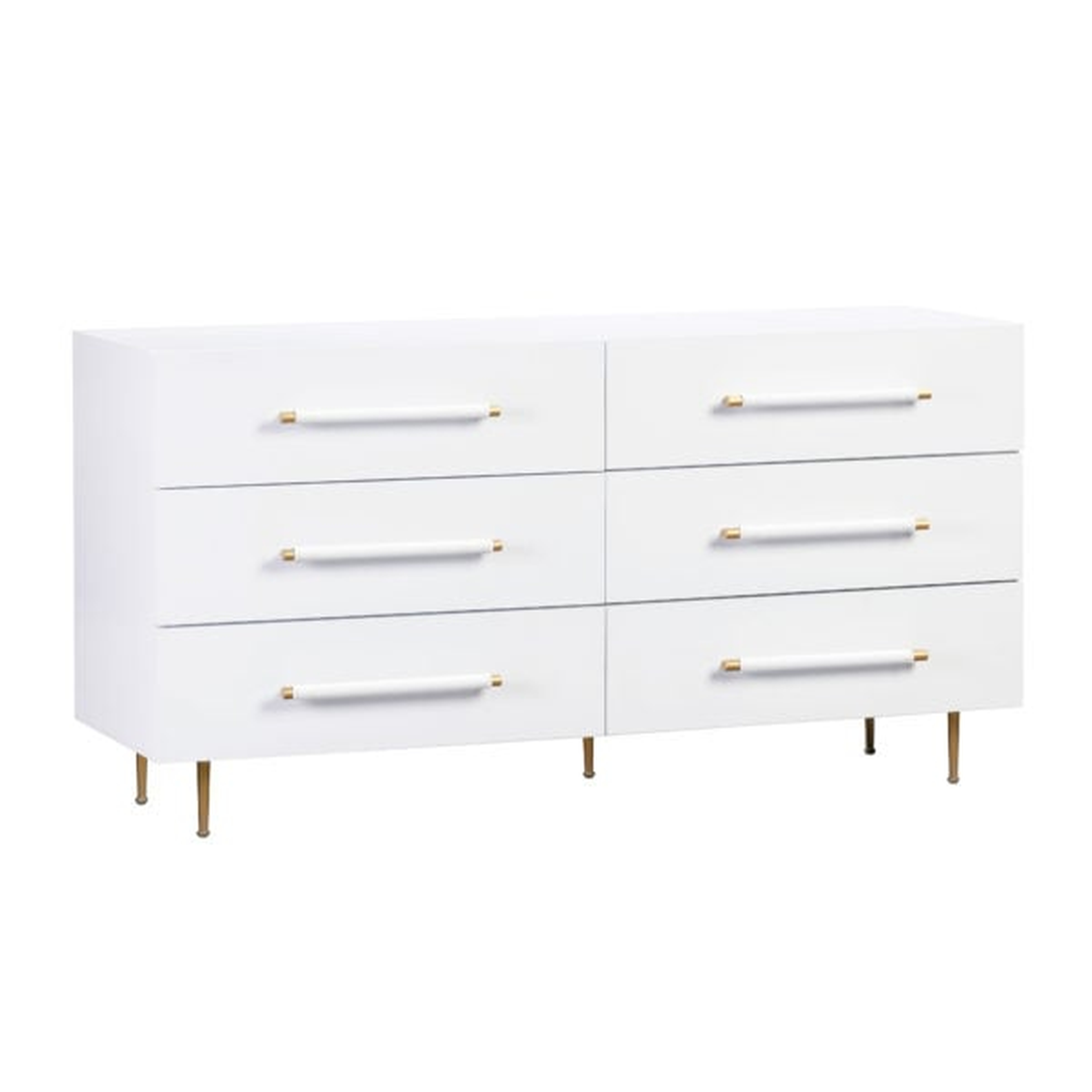 Trident White 6 Drawer Dresser - TOV FURNITURE
