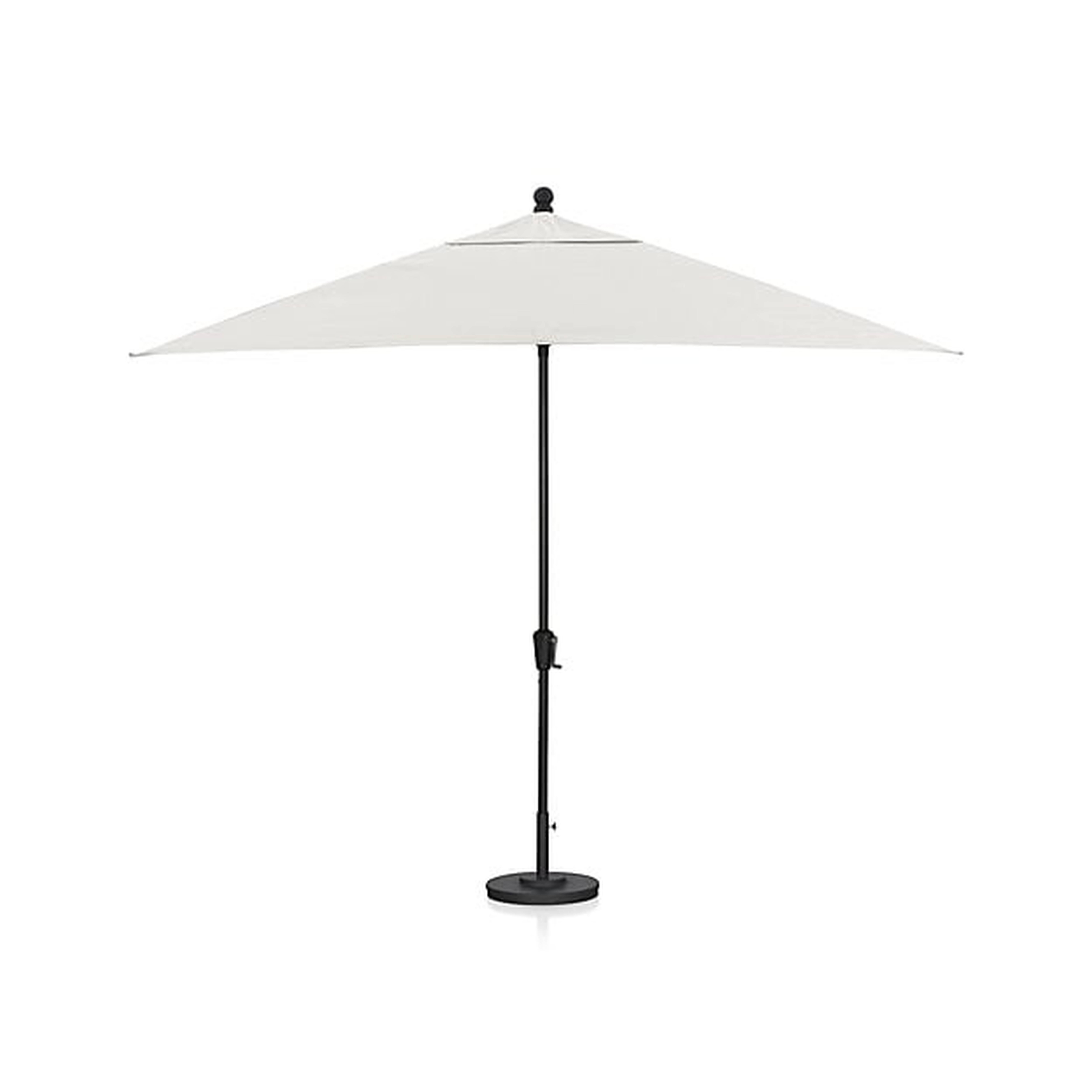 10' Rectangular Sunbrella ® White Sand Outdoor Patio Umbrella with Black Frame - Crate and Barrel