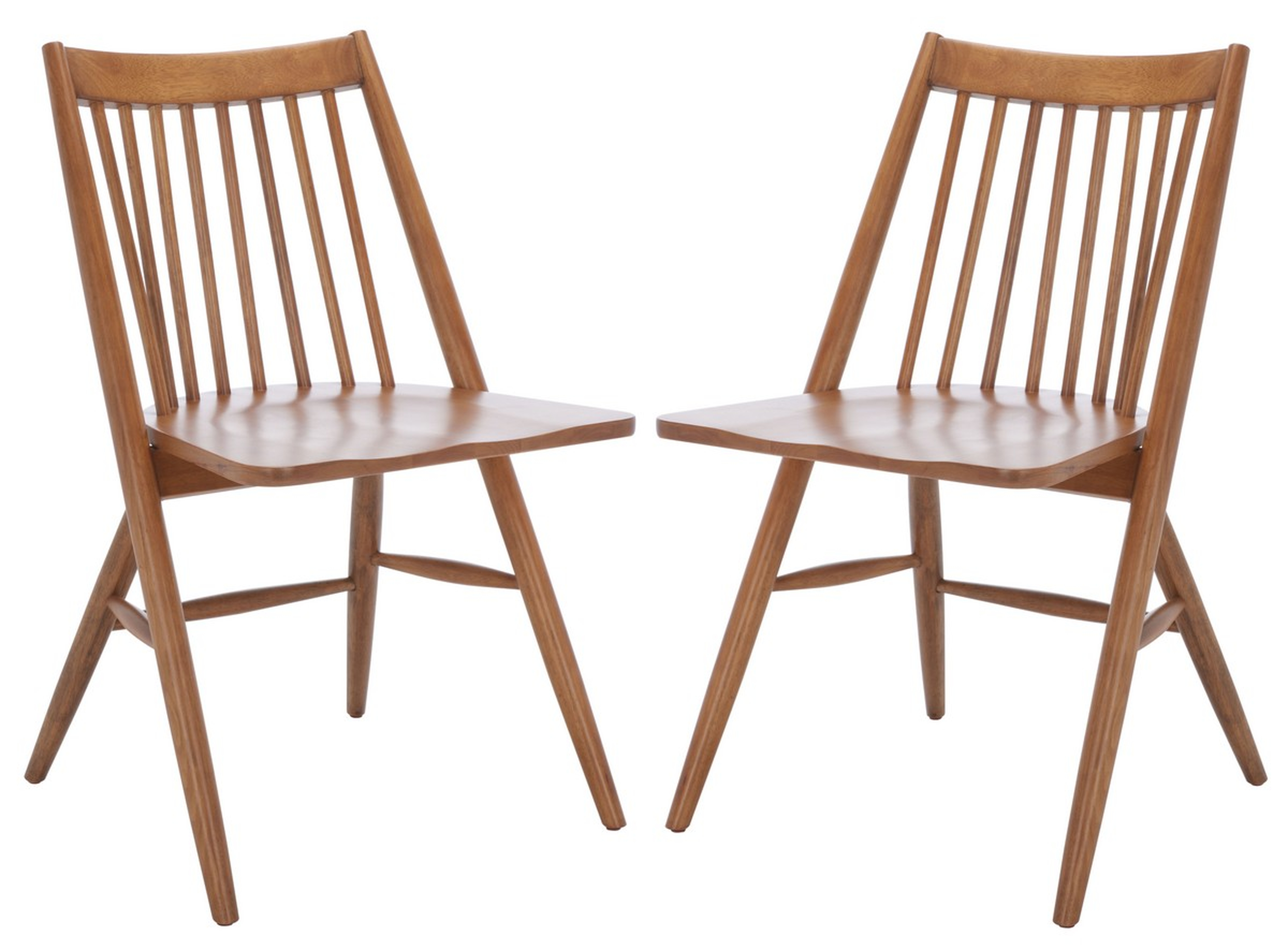 Wren 19" Spindle Dining Chair, Walnut, Set of 2 - Arlo Home