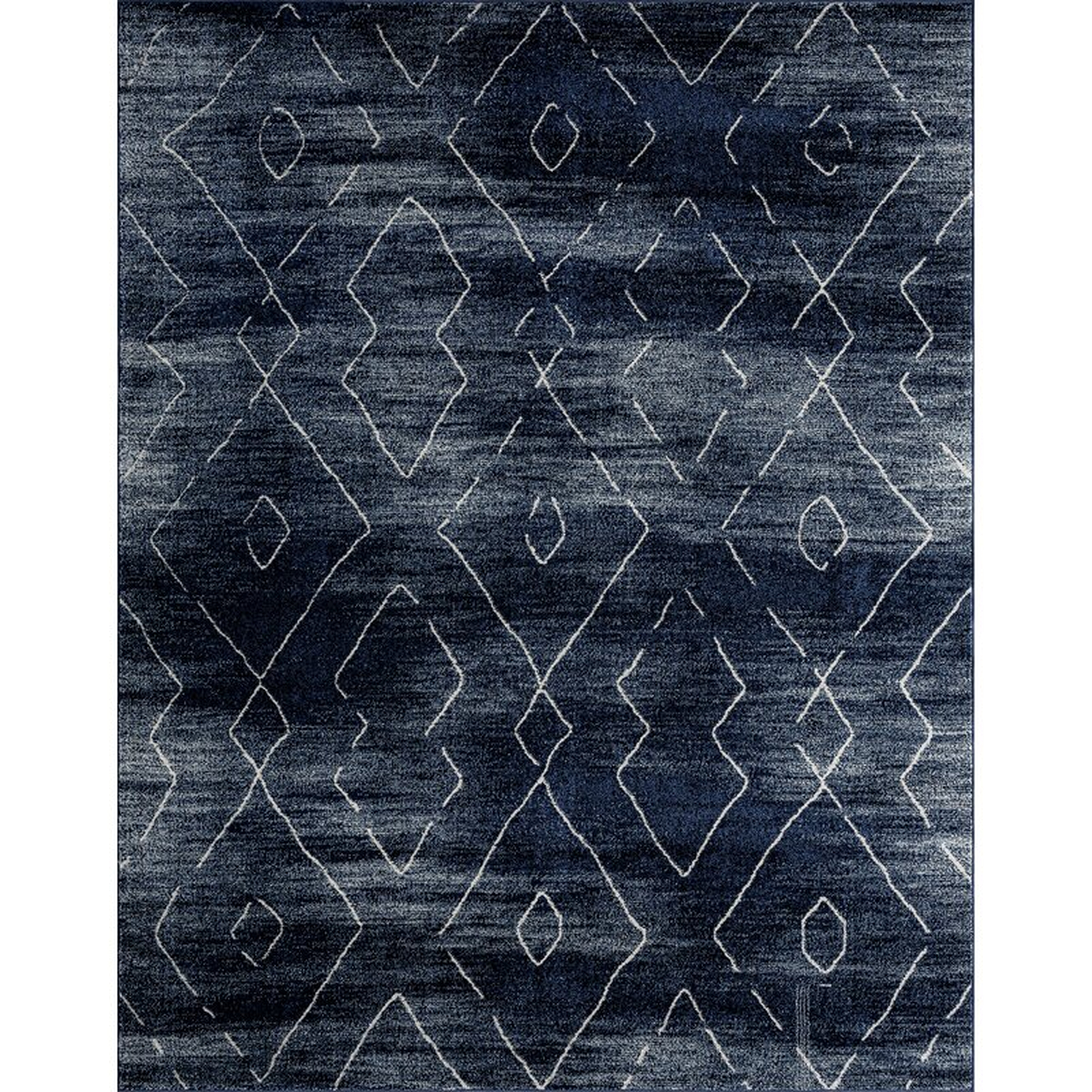 Aavni Geometric Navy/Cream Area Rug - Wayfair