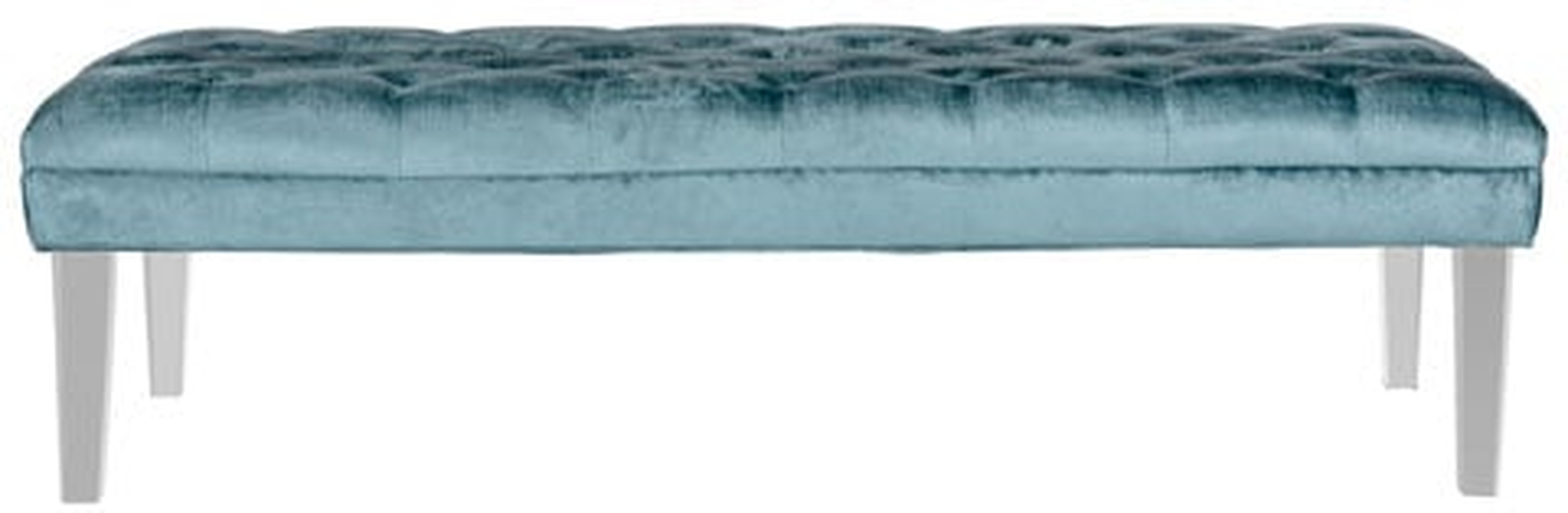Abrosia Tufted Bench - Cyan - Safavieh - Safavieh