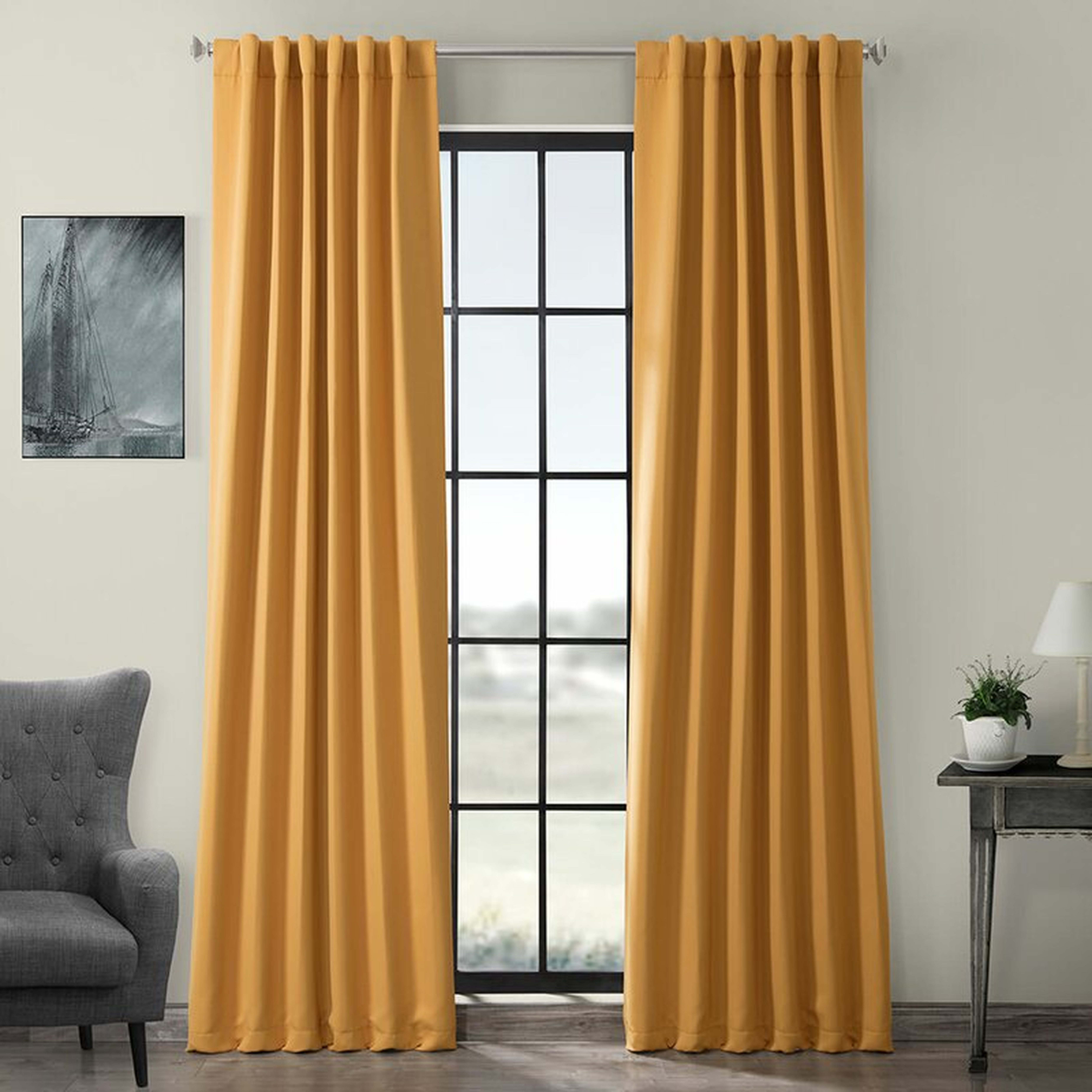 Destinie Solid Room Darkening Thermal Rod Pocket Curtain Panels - Set of 2 - Wayfair