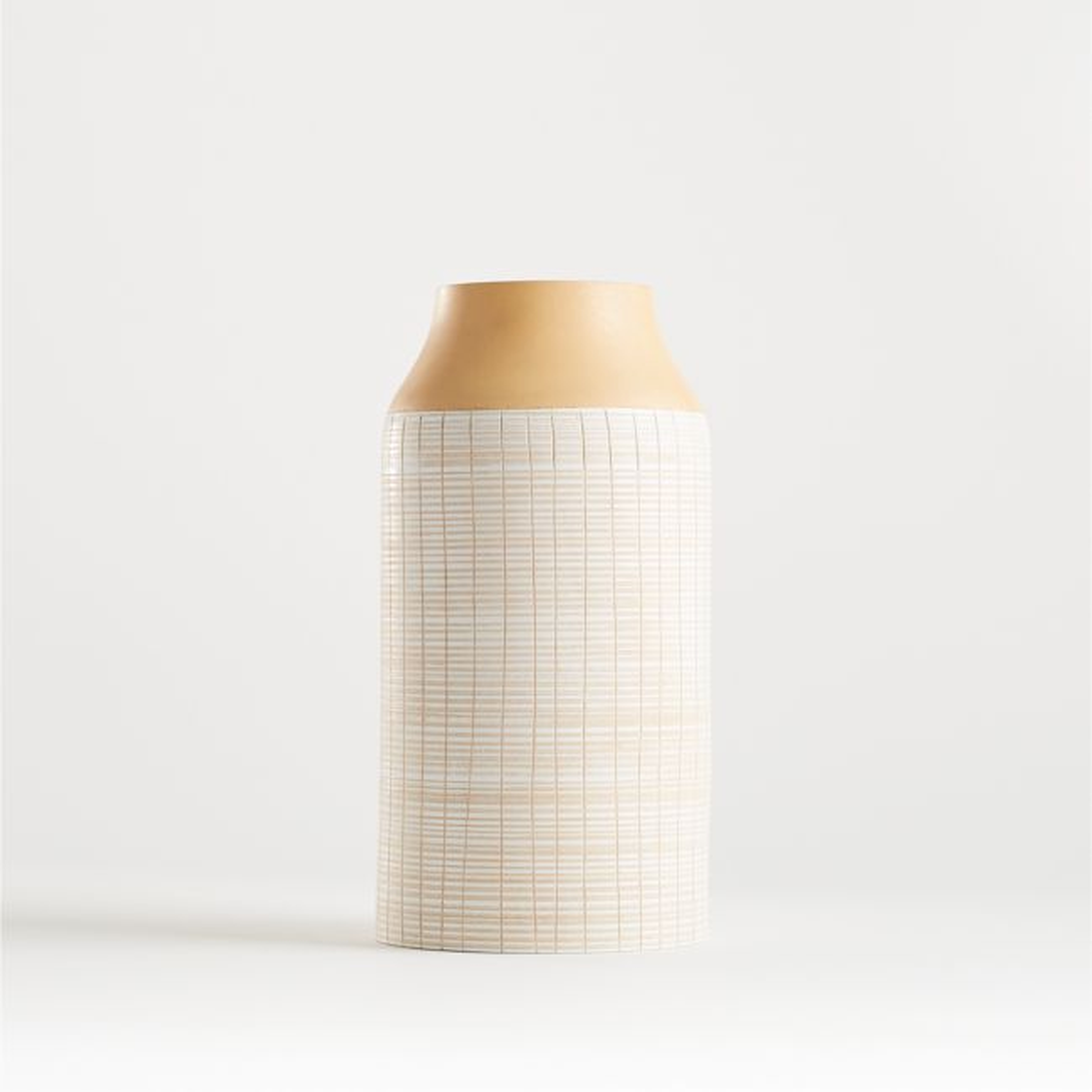 Soto White Wood Vase 12" - Crate and Barrel