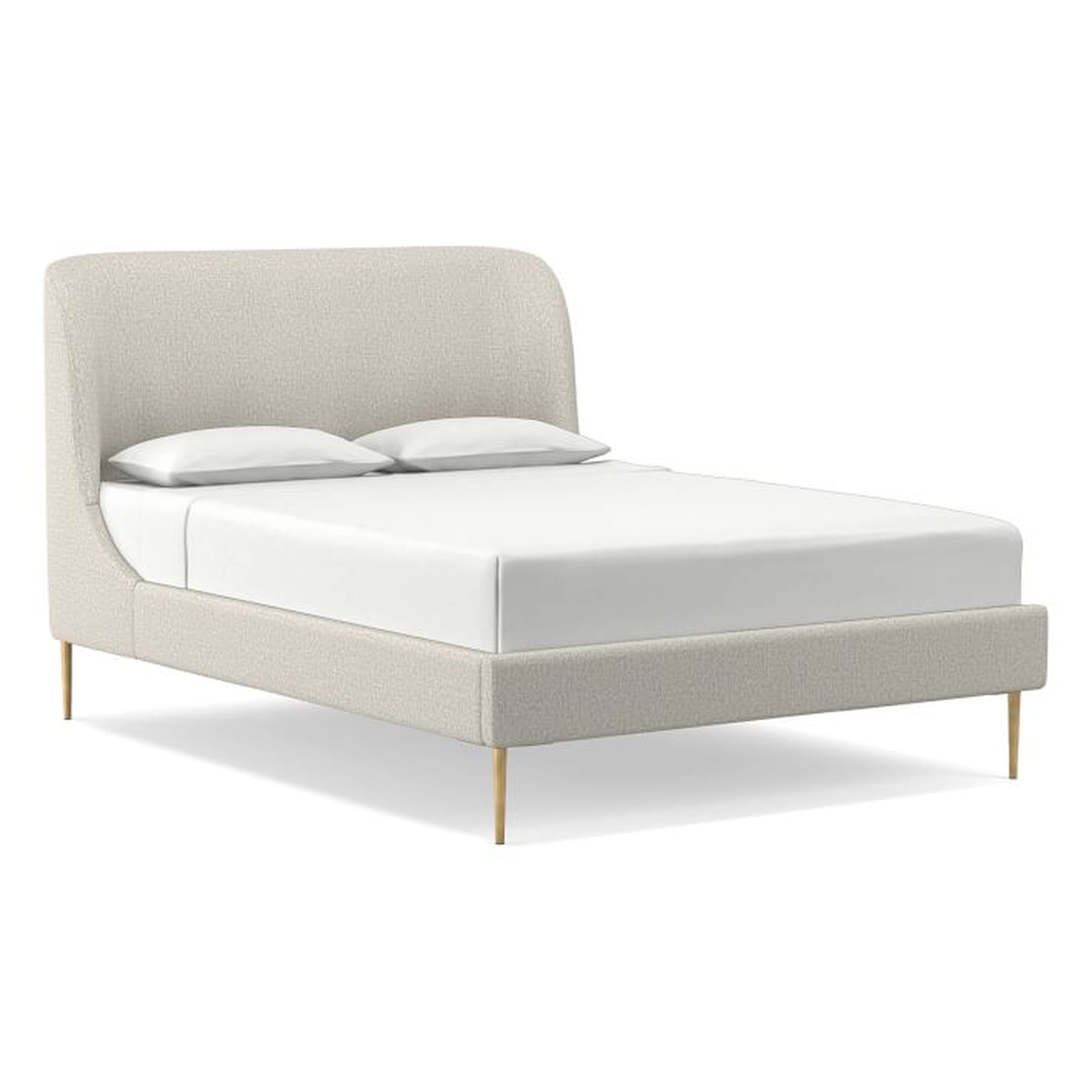 Lana Upholstered Bed, Queen, Twill, Stone - West Elm