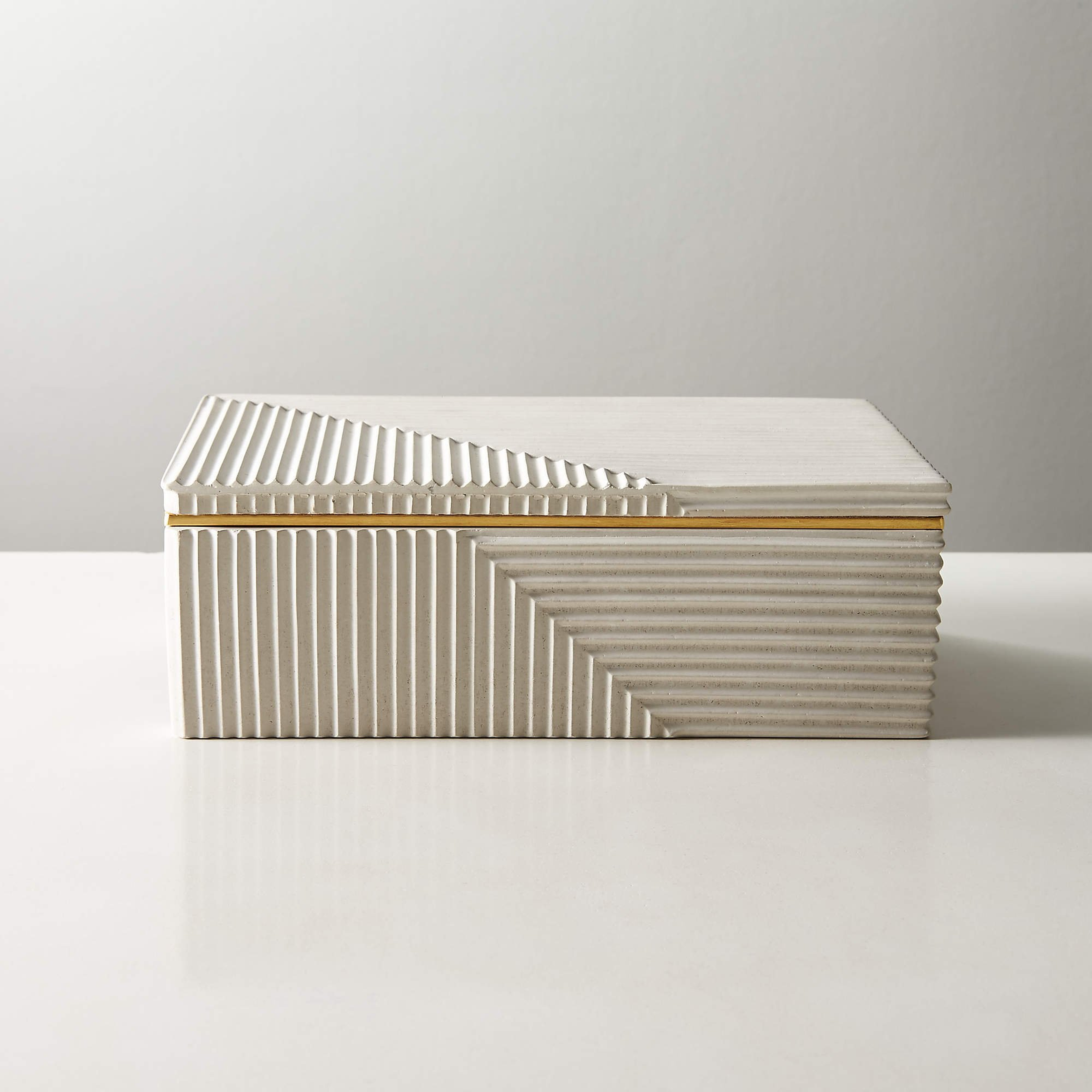 chelsea white concrete box _ small - CB2