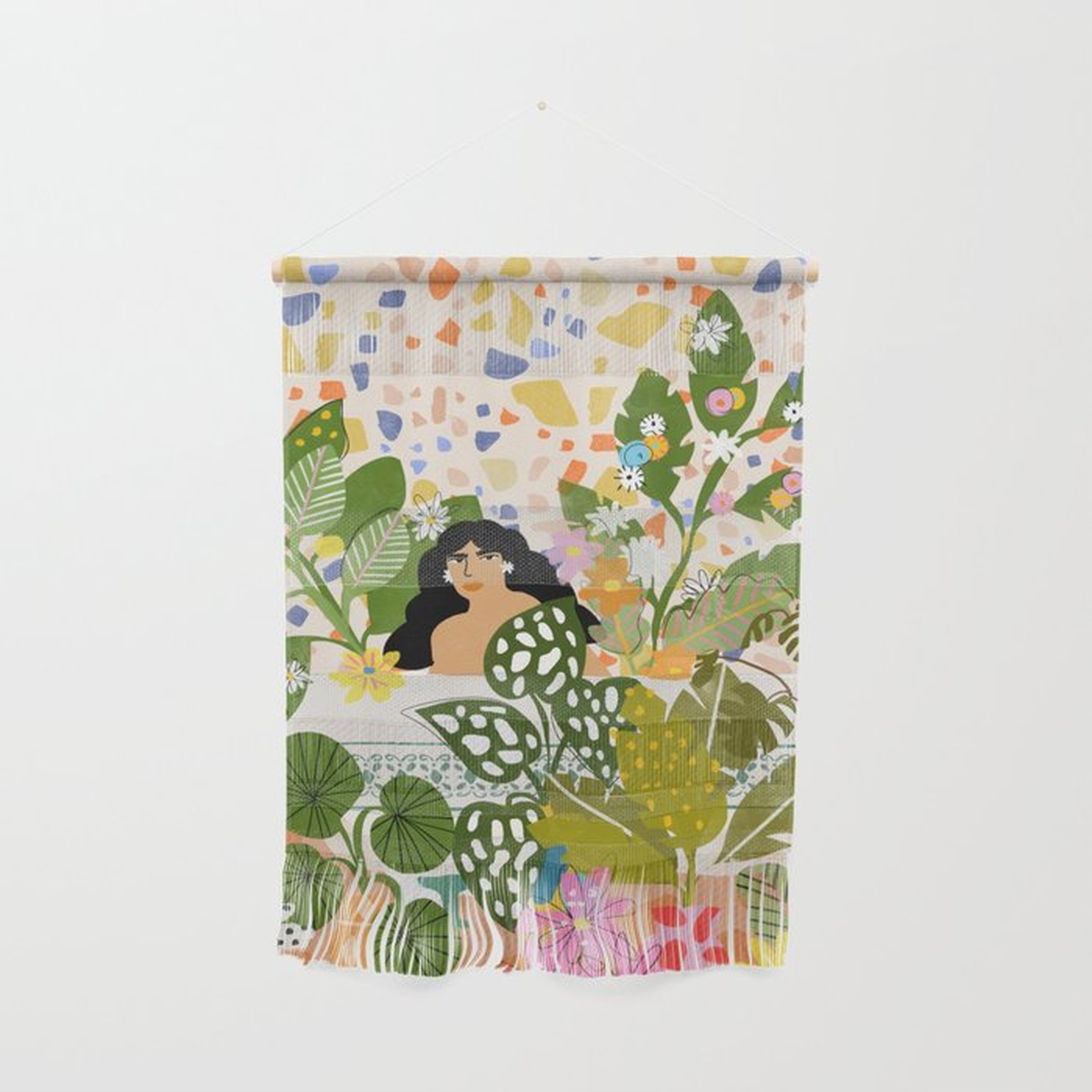 Bathing with Plants Wall Hanging - Small - Society6