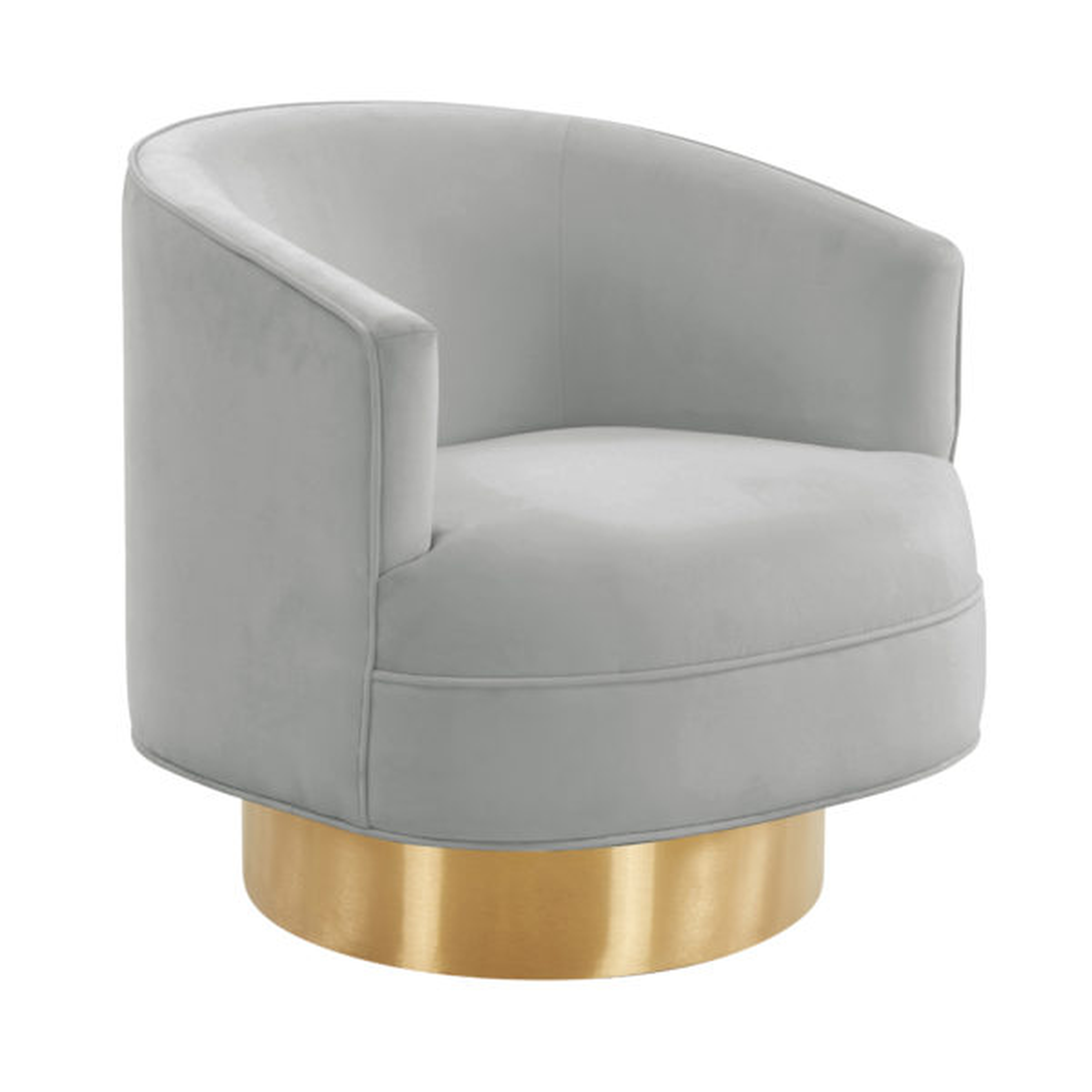Stella Grey Velvet Swivel Chair - Maren Home