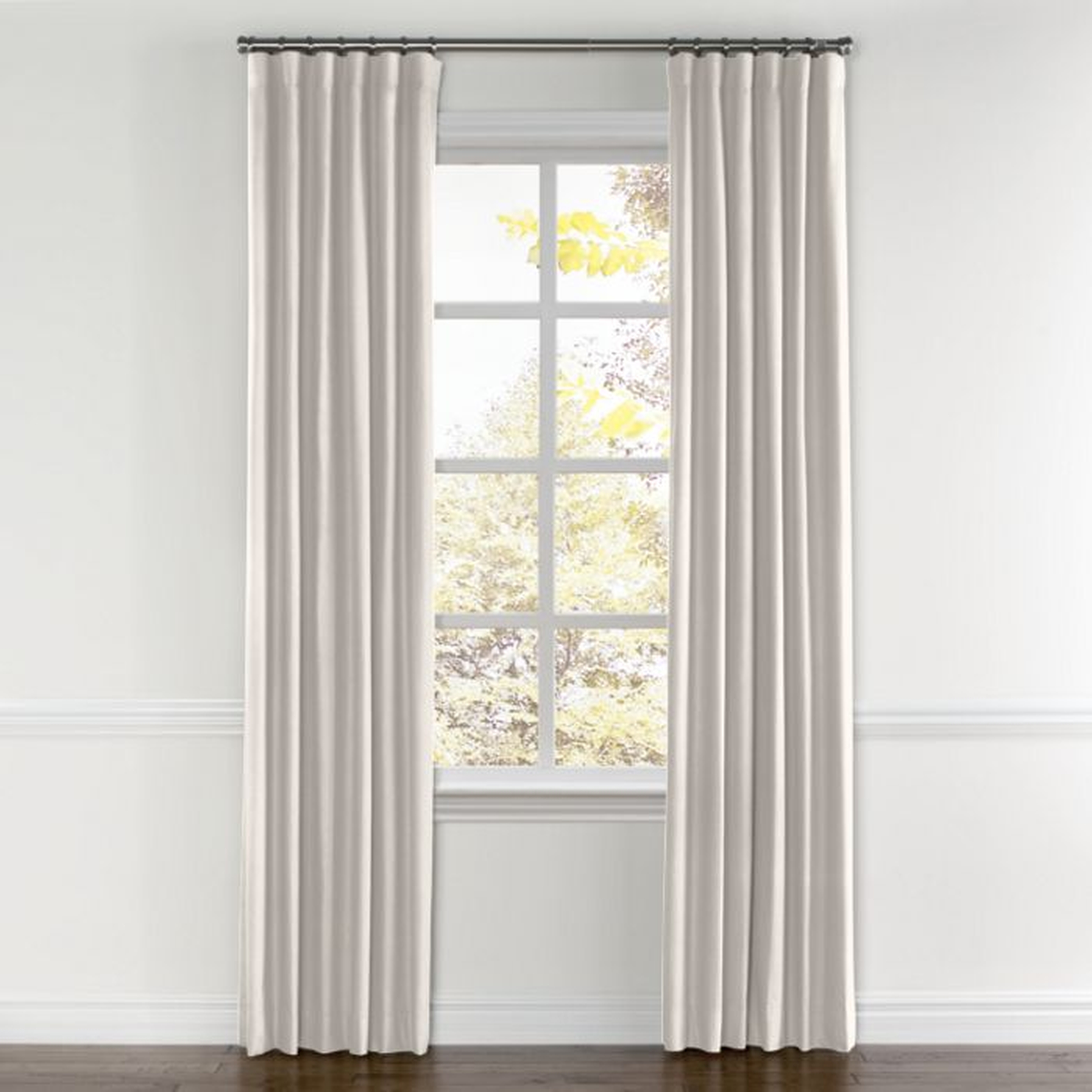 Ivory White Velvet Curtains with Pocket,Panel Type: Pair, Split Draw-Width: 160''Length: 108'', Unlined - Loom Decor