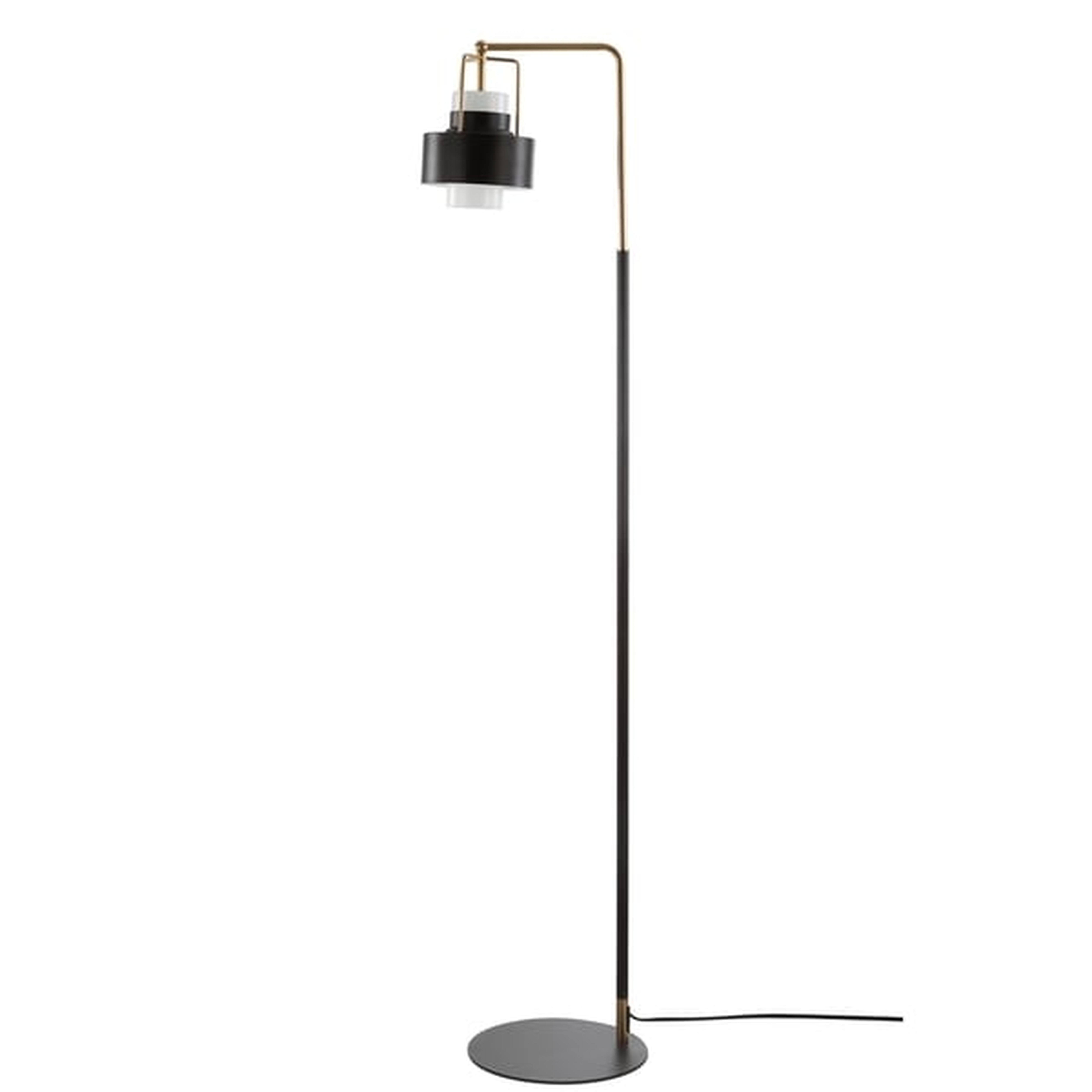 Brendon Floor Lamp - Black/Brass Gold - Safavieh - Arlo Home