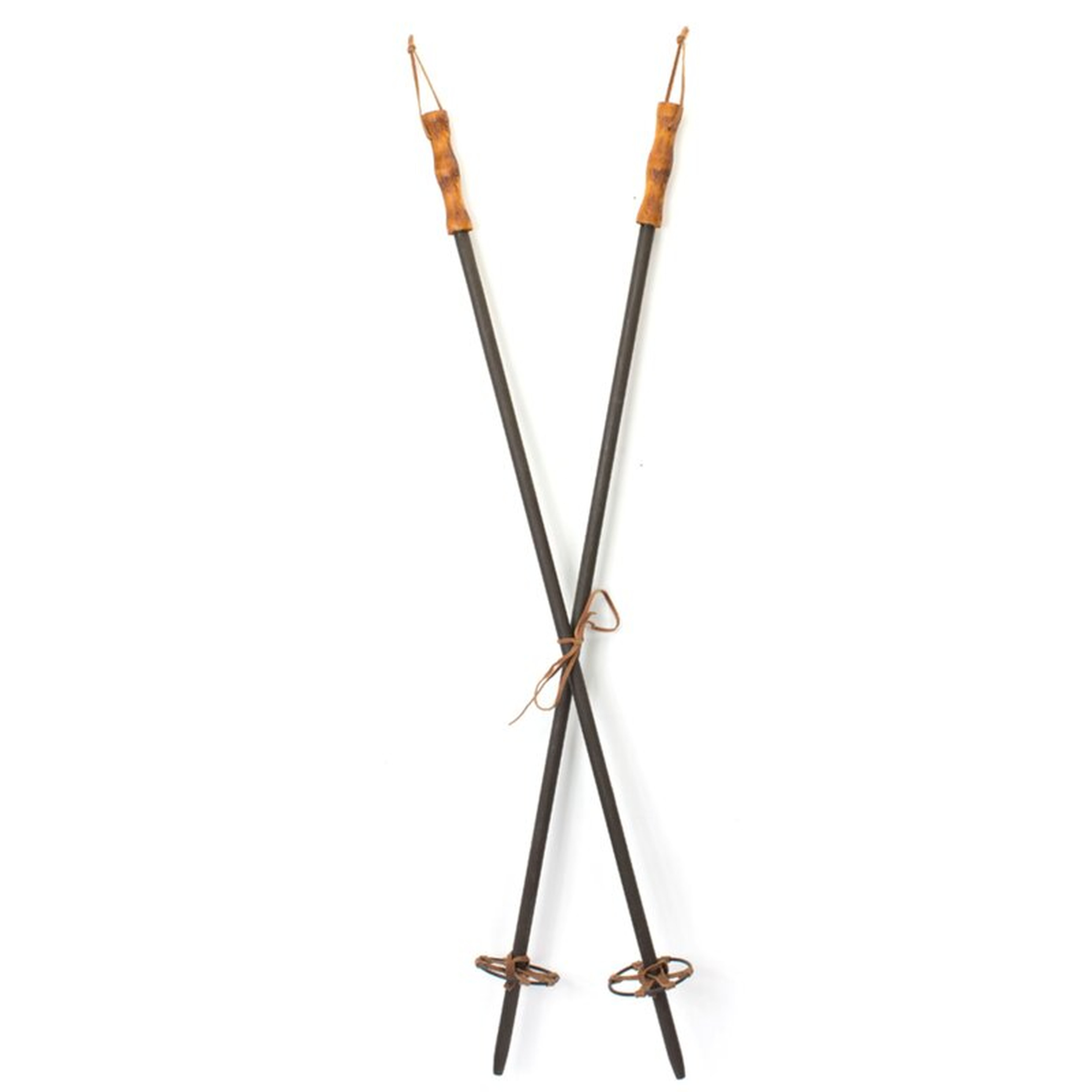 Ski Poles (Set Of 6) 39.5"H Wood/Metal (Set of 6) - Wayfair