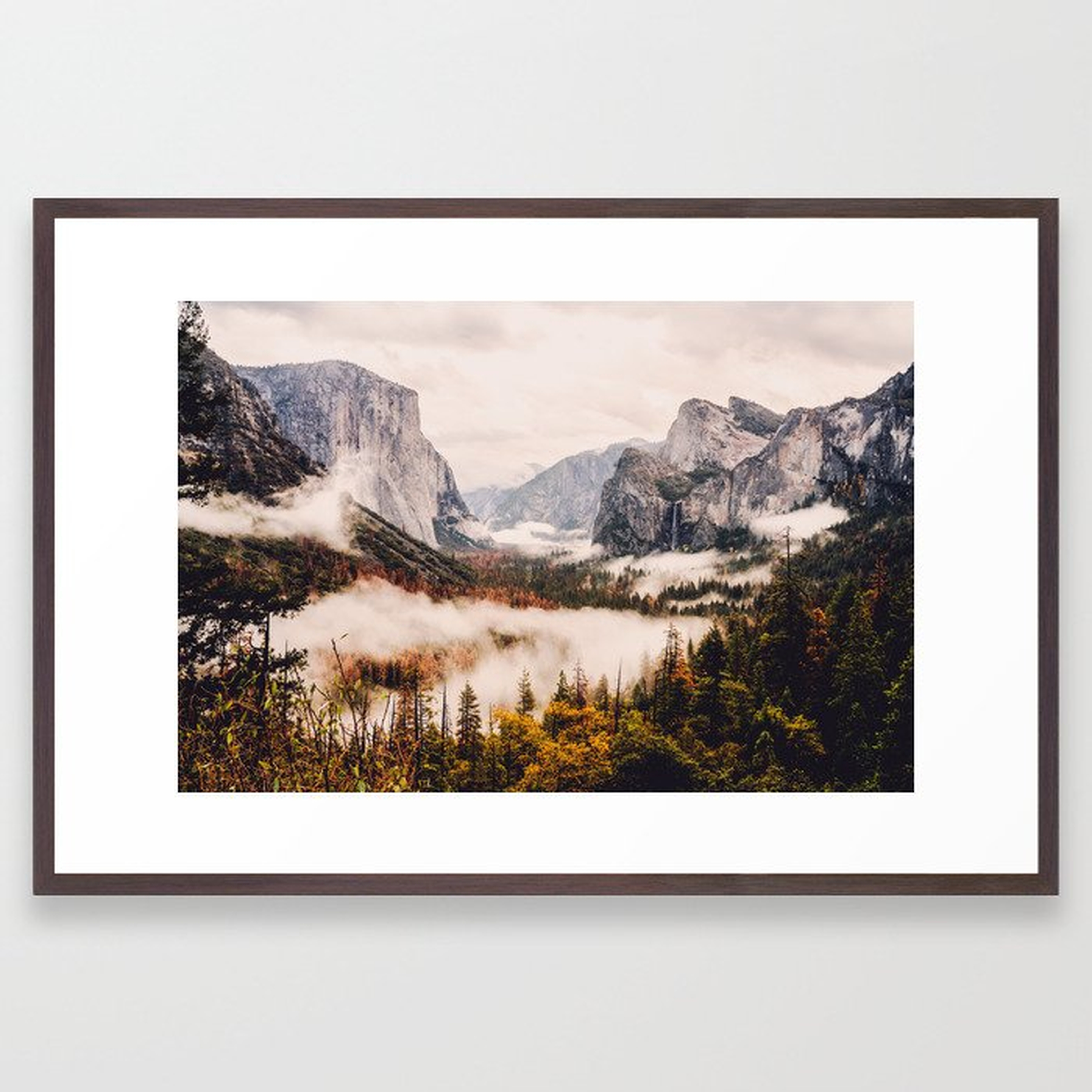 Amazing Yosemite California Forest Waterfall Canyon Framed Art Print - Society6