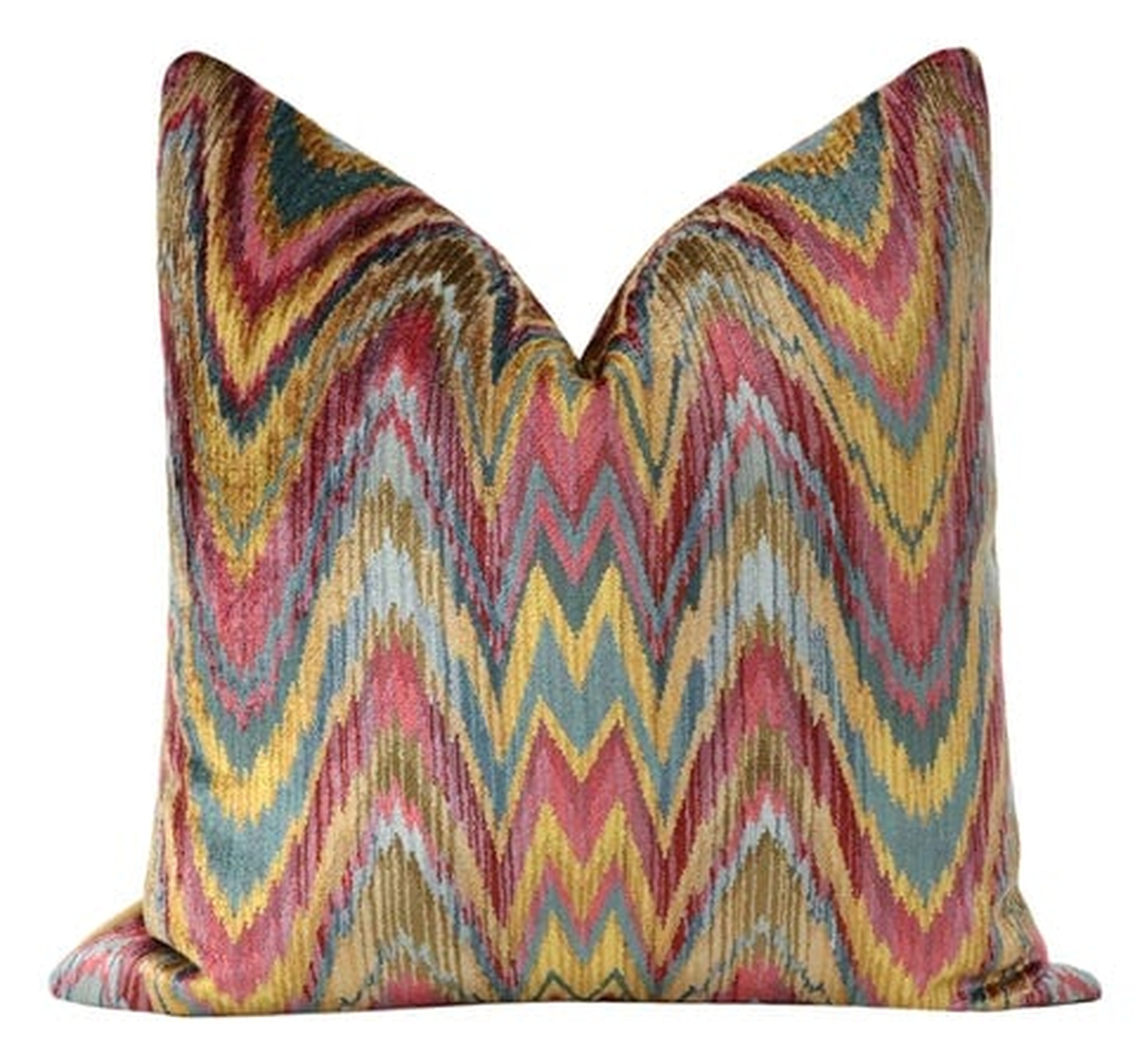 Talcy Velvet Pillow Cover, Jewel, 22x22 - Little Design Company