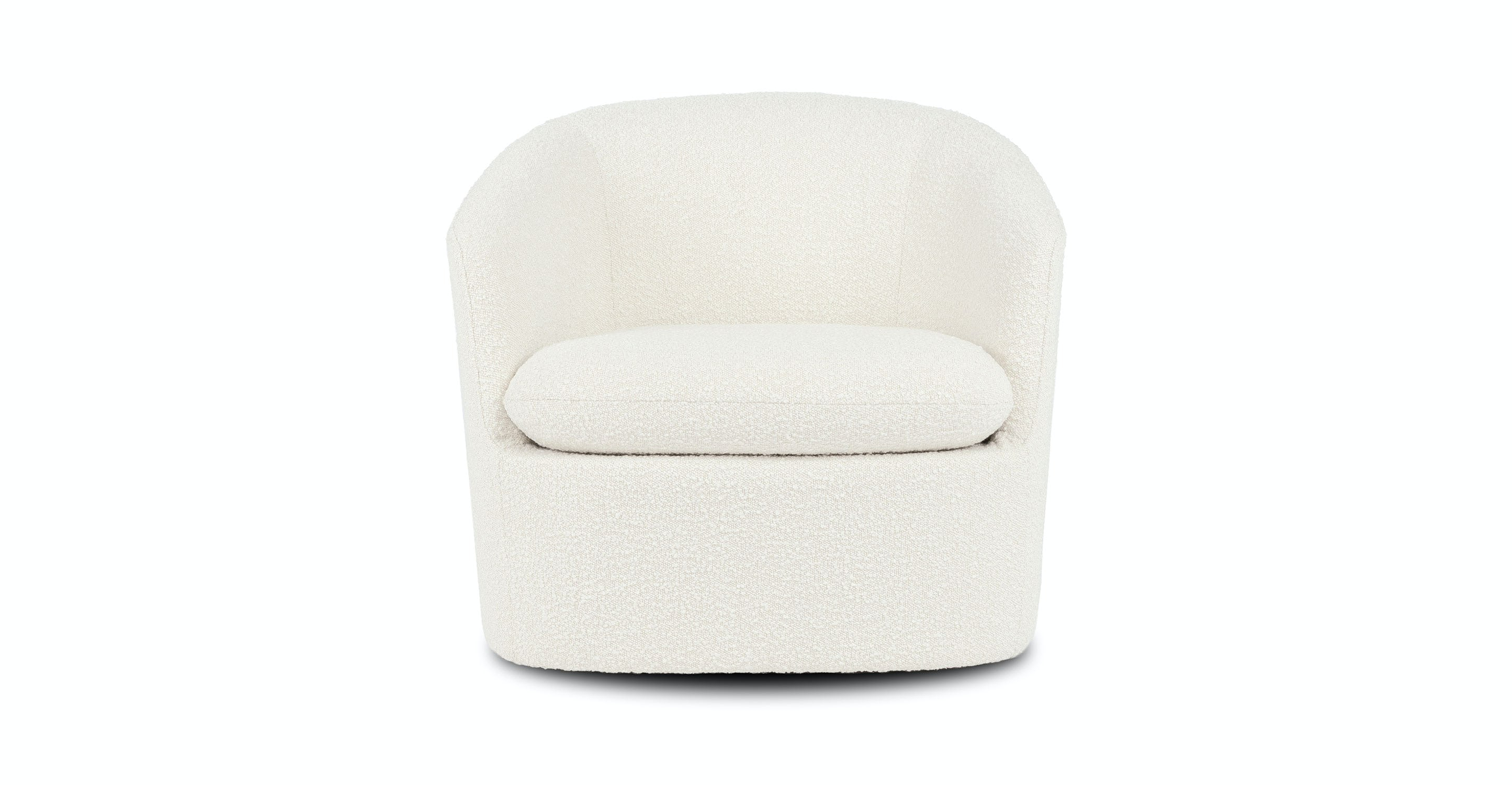 Turoy Swivel Chair, Ivory Boucle - Article