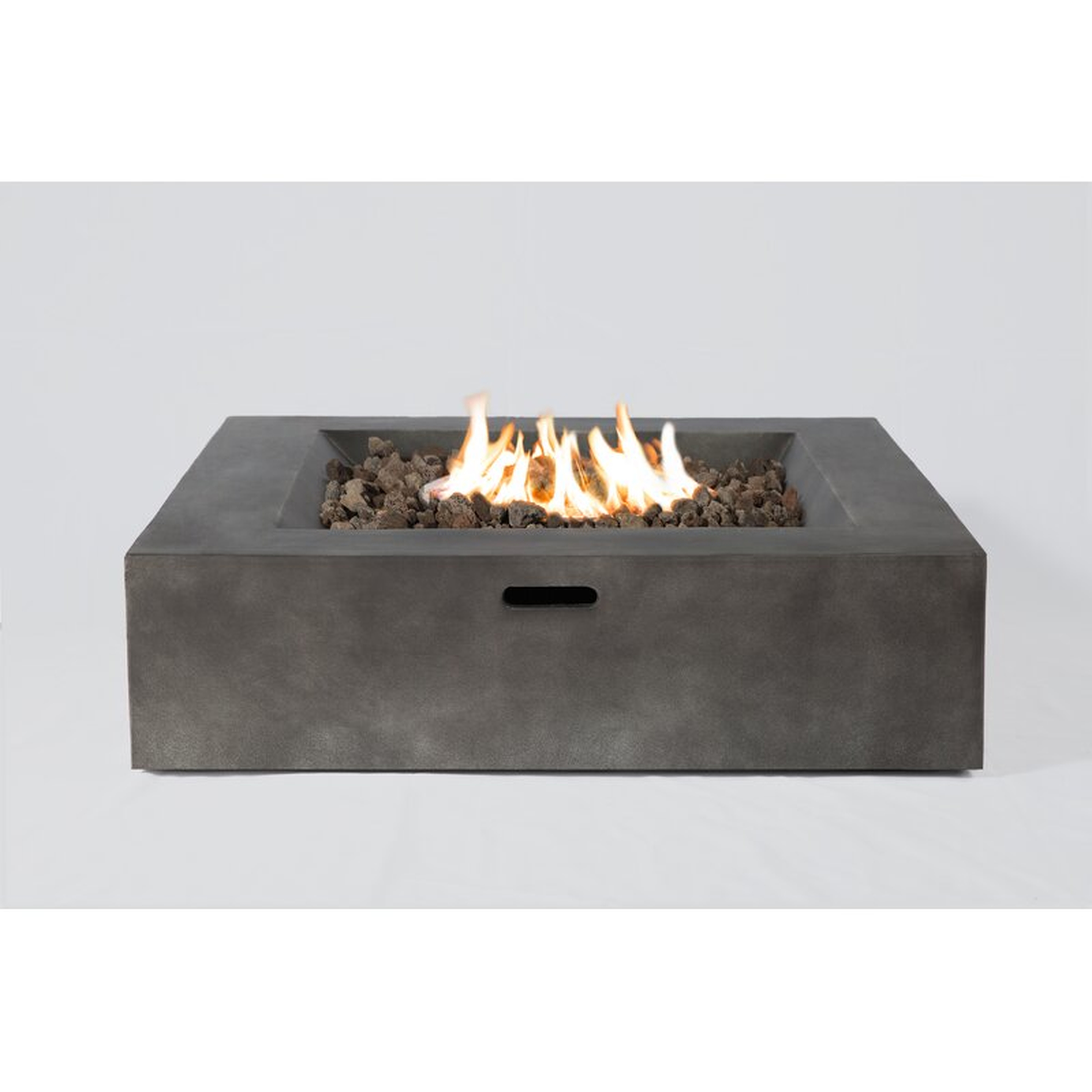 Aly Fiber Reinforced Concrete Propane/Natural Gas Fire pit table, Charcoal, 12"H x 36"W x 36"D - AllModern