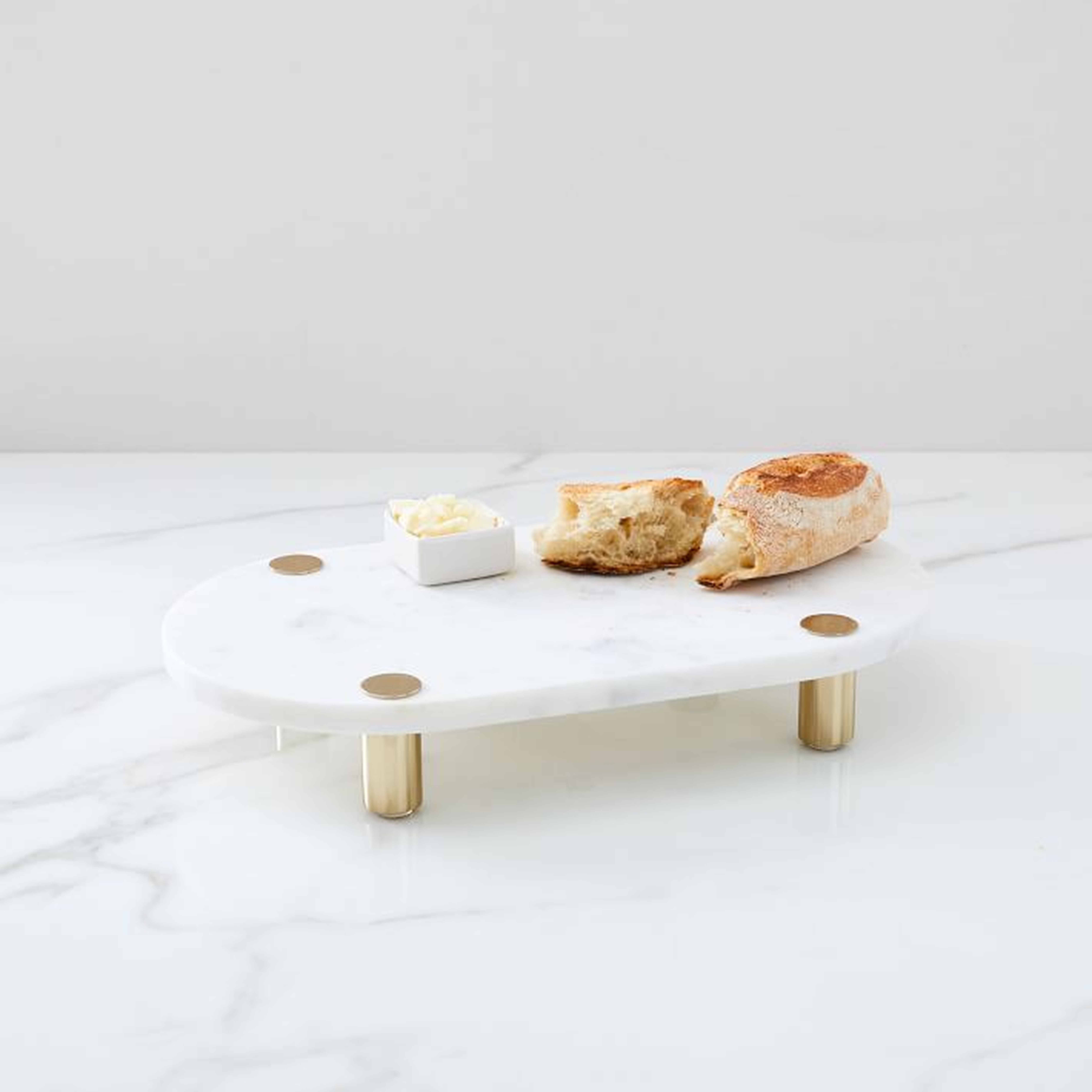 Marble & Brass Footed Board - West Elm