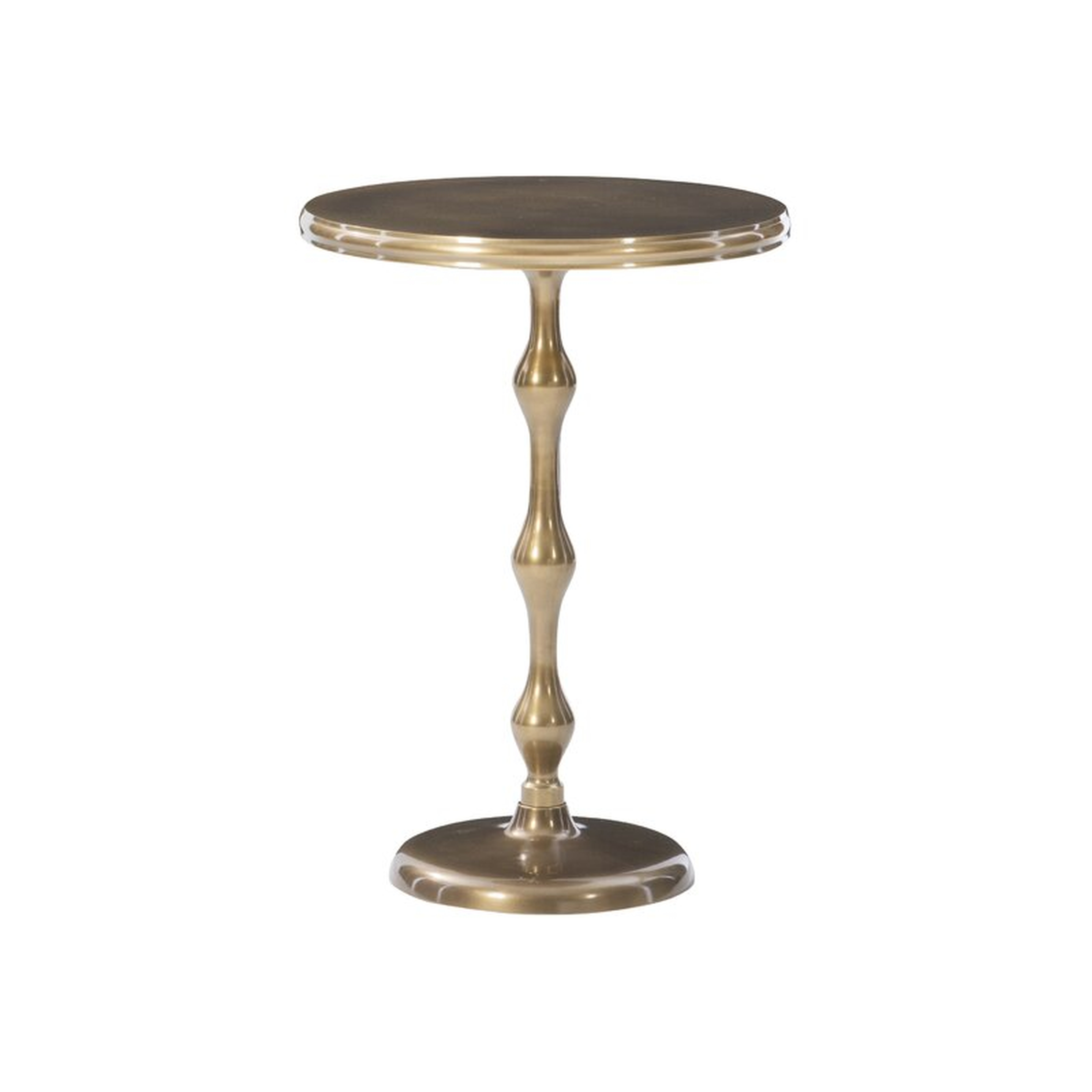 Joshua Pedestal End Table, Gold - Wayfair