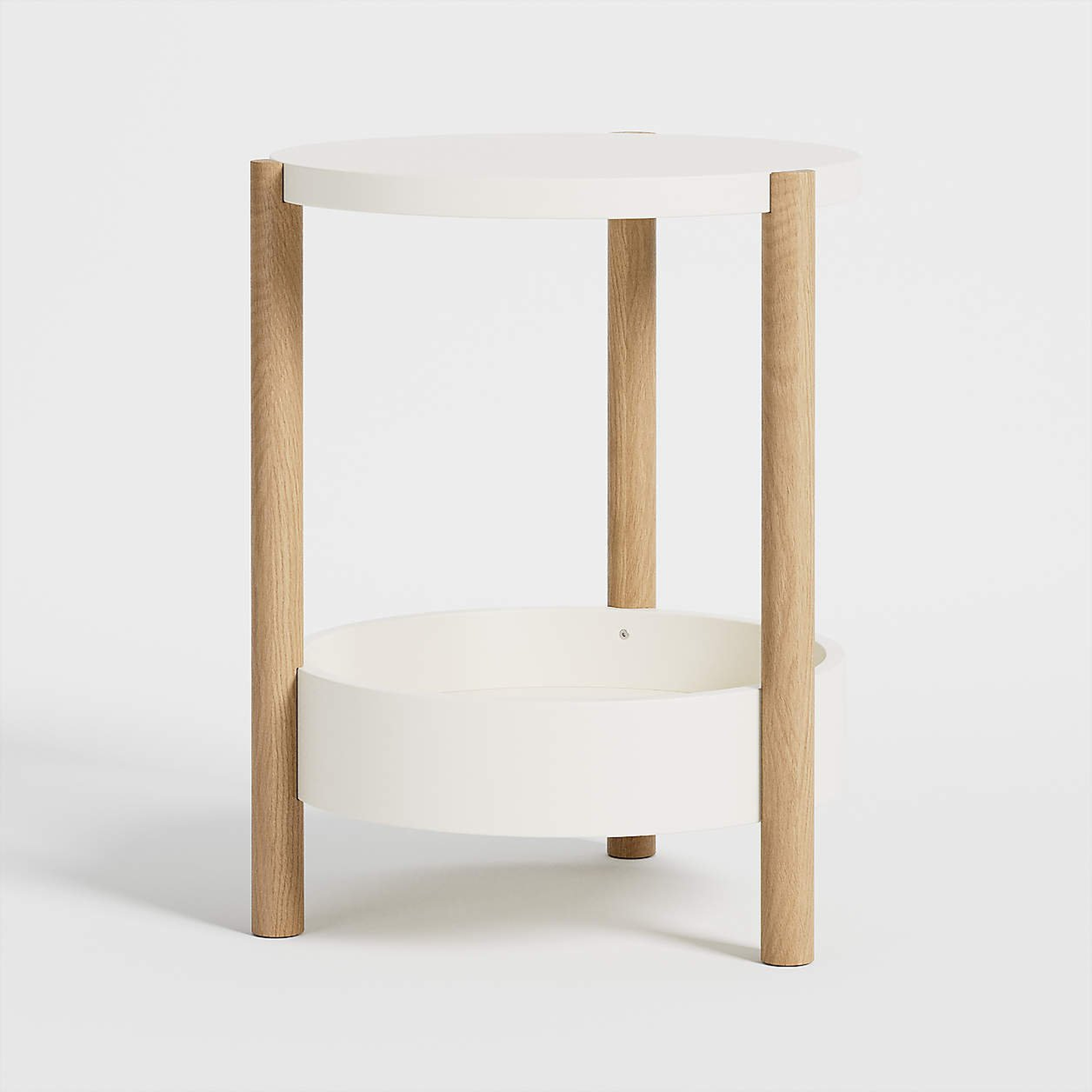 Redondo Two-Tone Wood Round Nursery Side Table - Crate & Kids