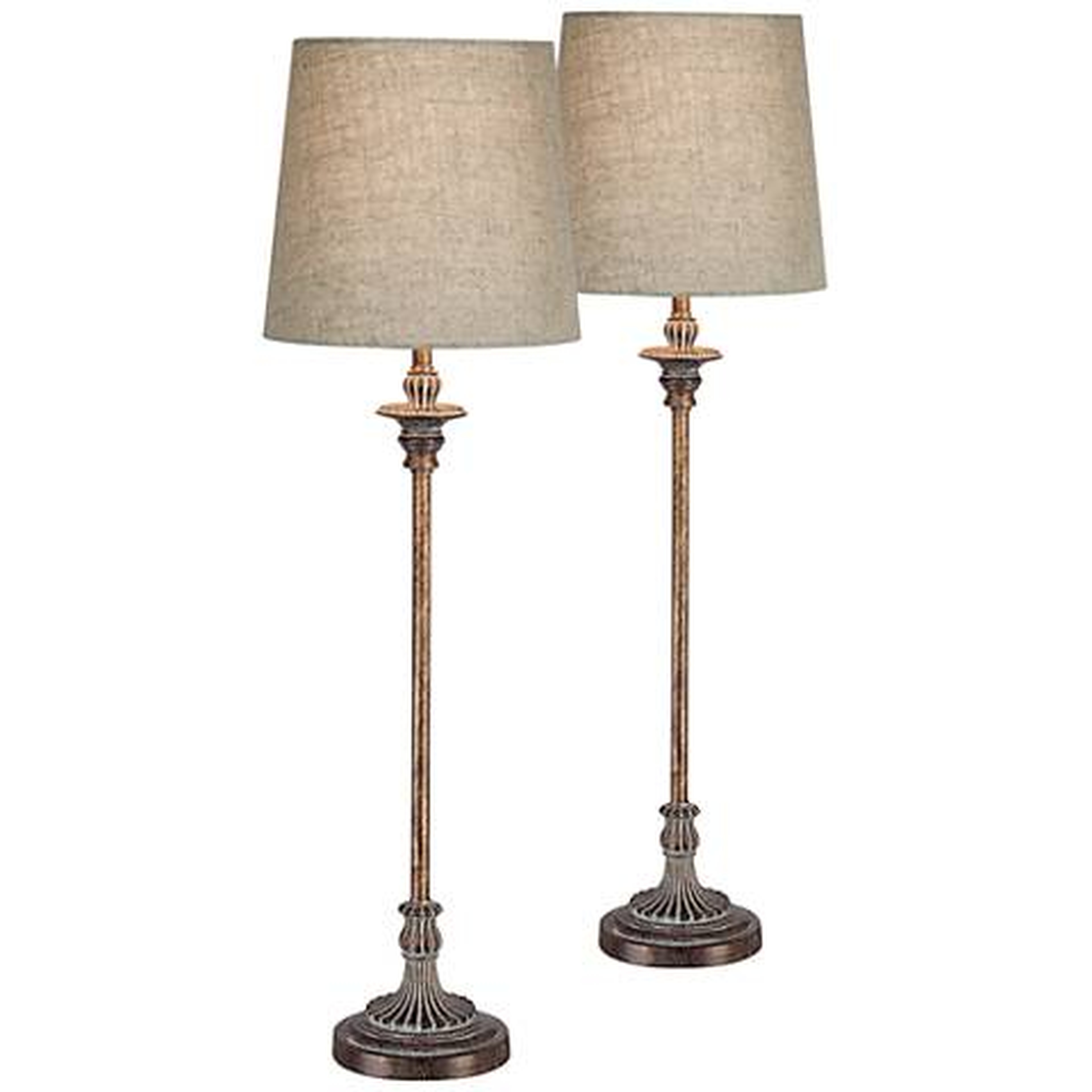 Bentley Weathered Brown Buffet Table Lamp Set of 2 - Lamps Plus