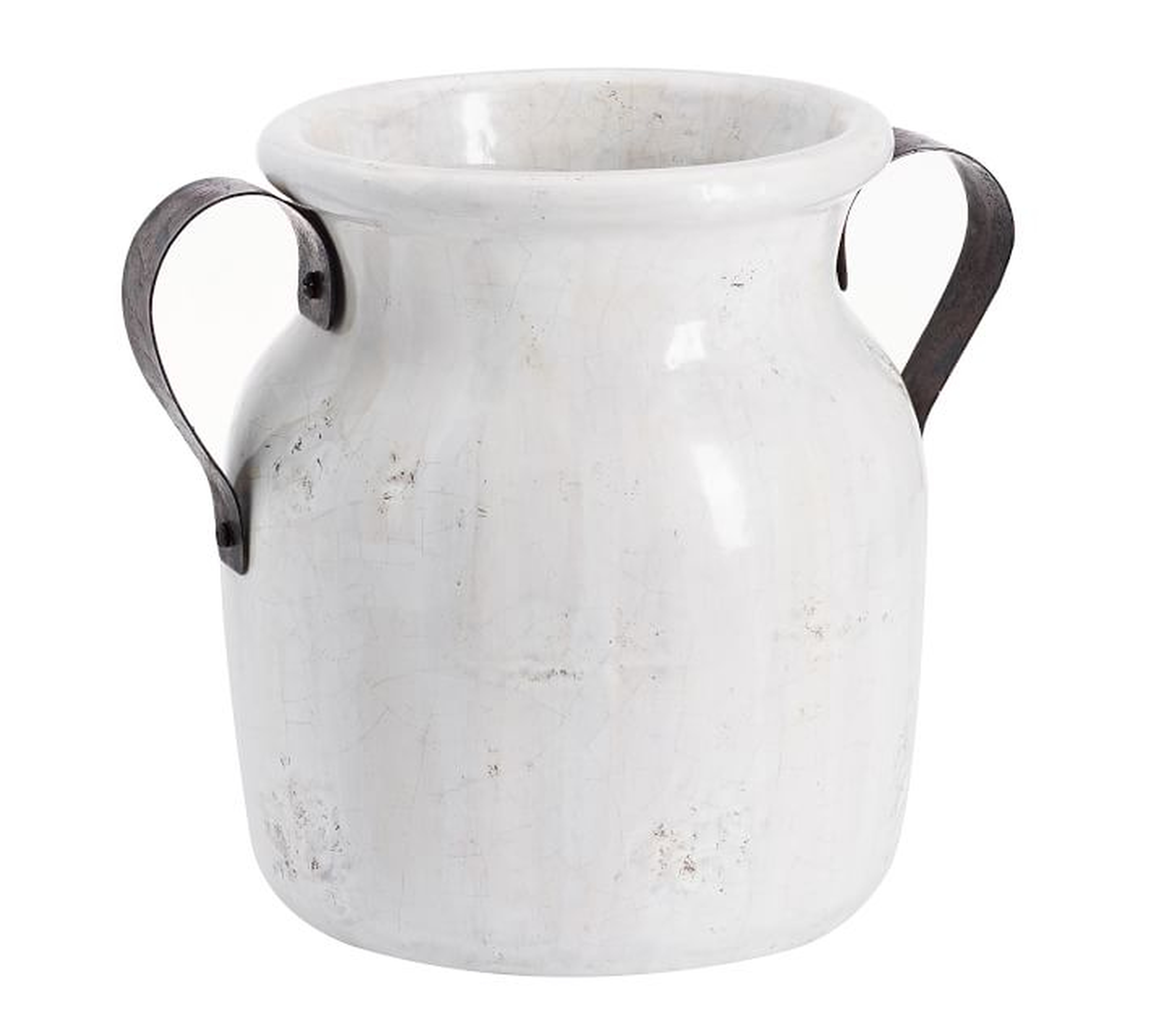 Marlowe Ceramic Urn, White, Small - Pottery Barn