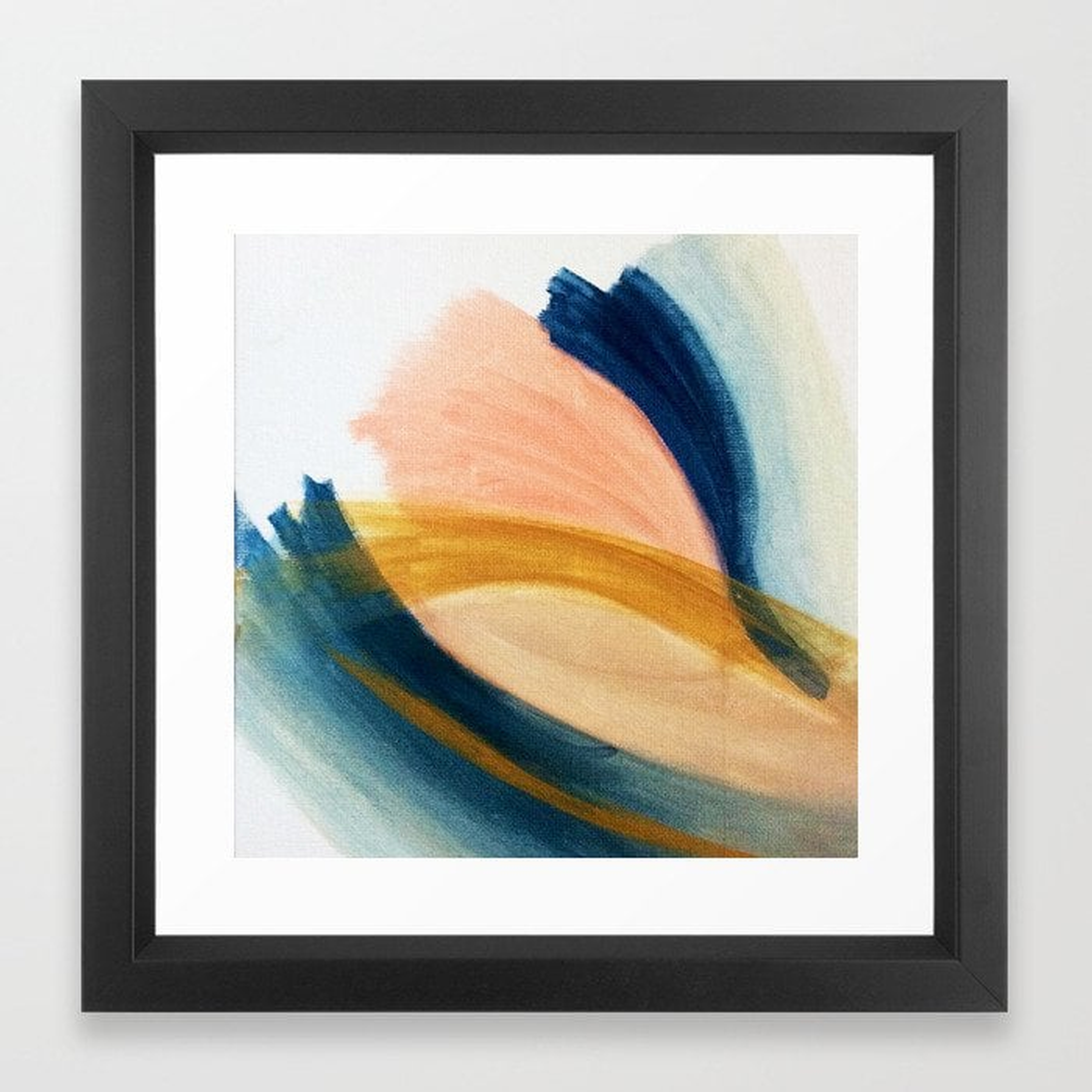 Slow as the Mississippi - Acrylic Abstract with pink, blue and brown - Vector Black - Society6
