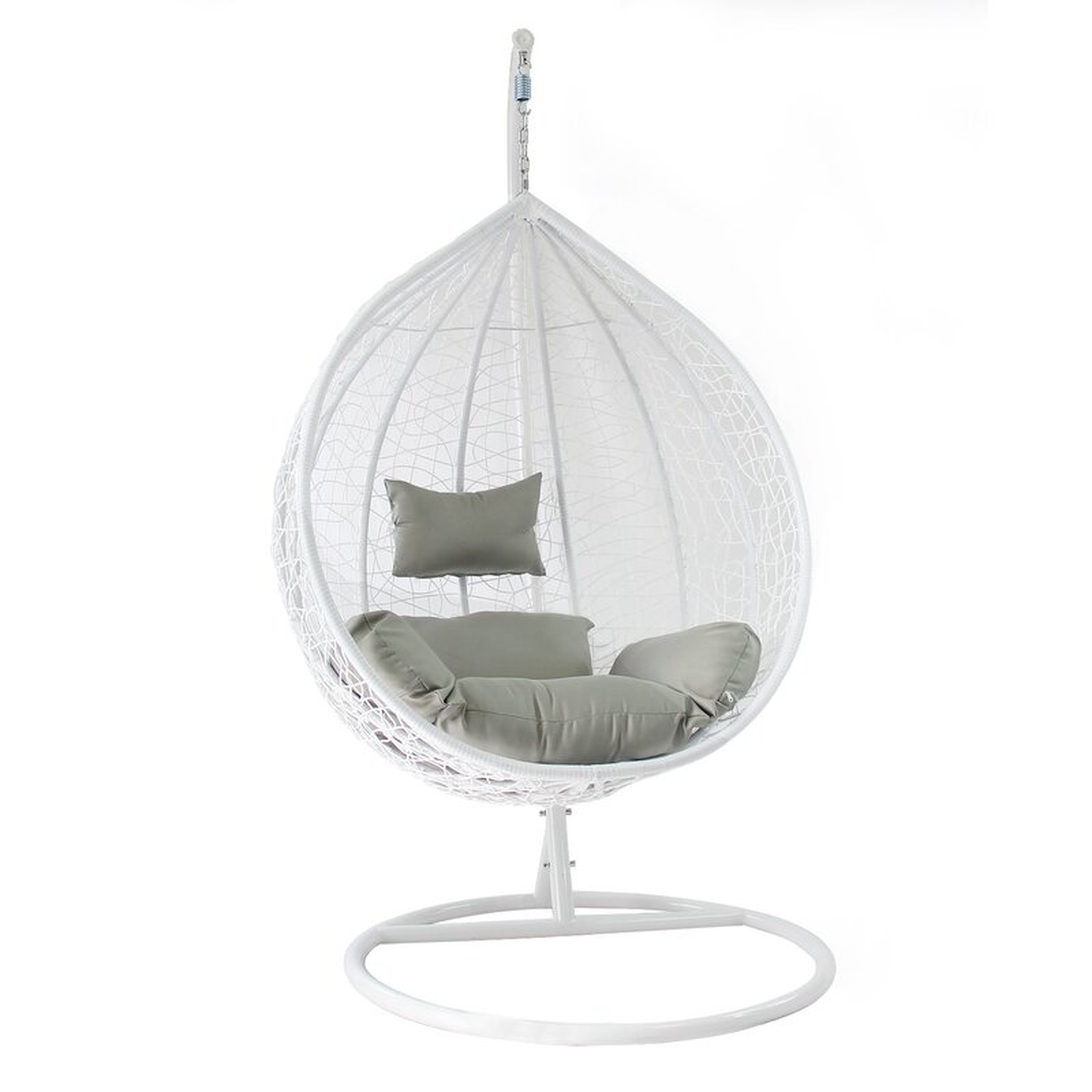 Cortinas Patio Wicker Plastic Tear Drop Swing Chair / White - Wayfair