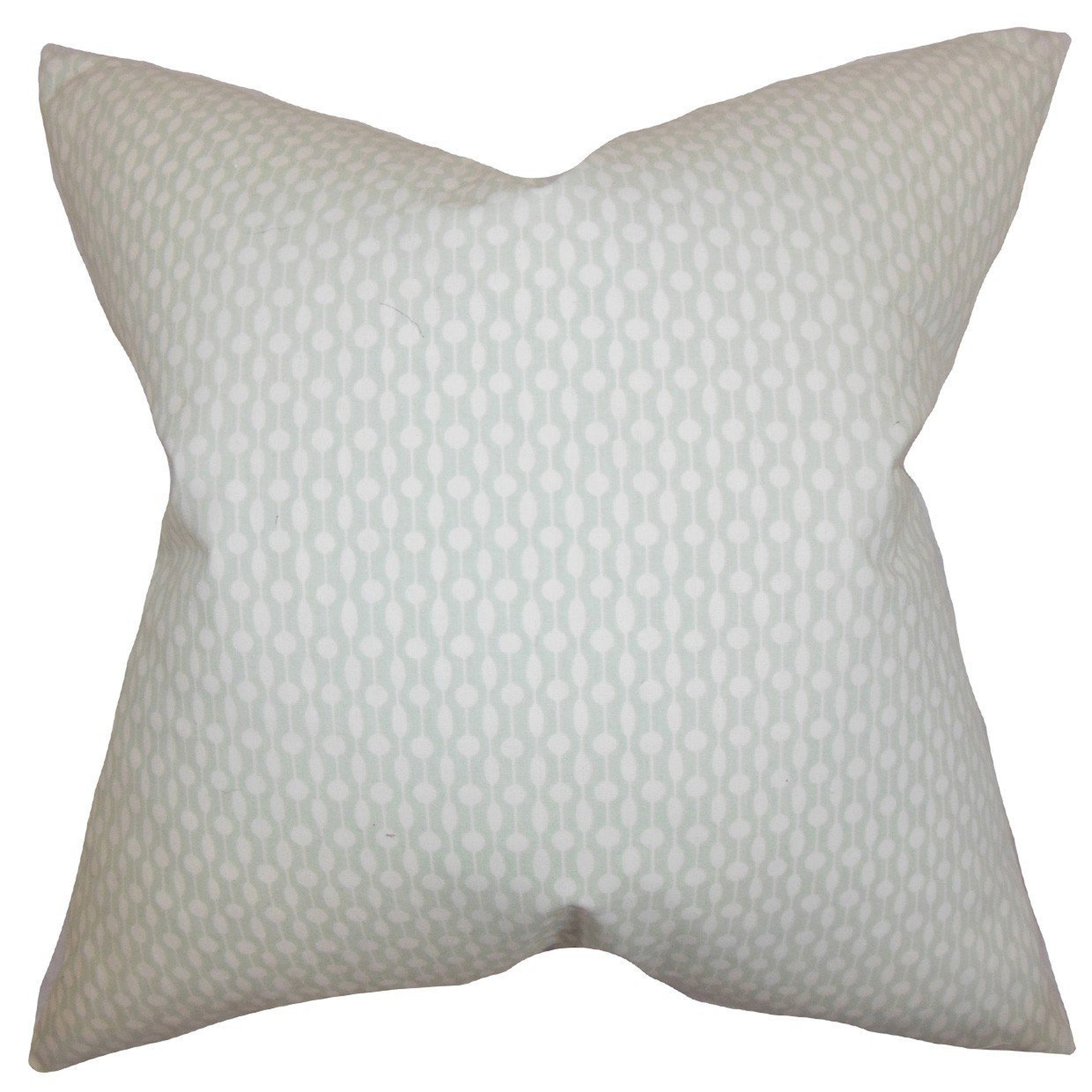Orit Geometric Pillow Gray - 20" x 20" - Down Insert - Linen & Seam