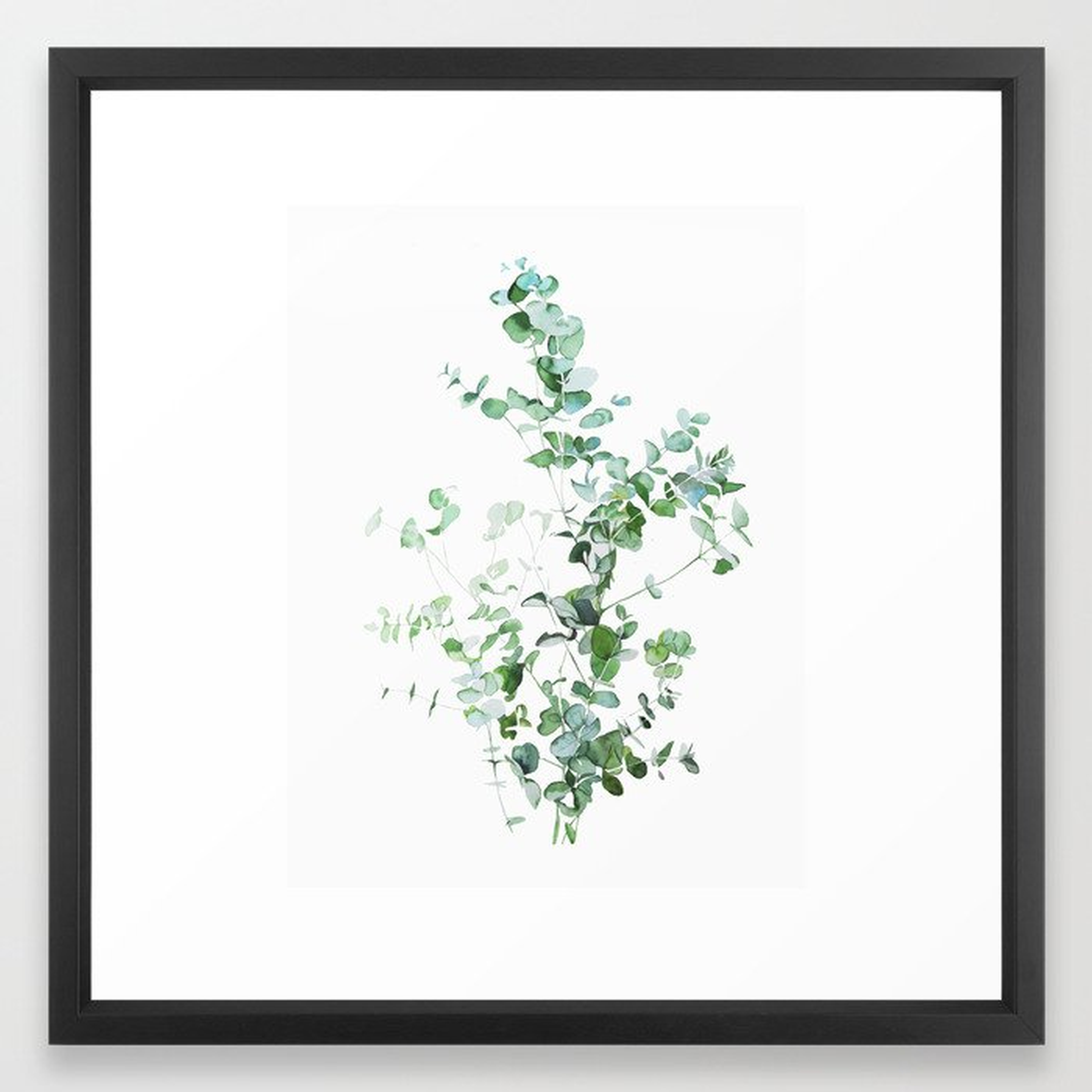 Botanical Framed Art Print White Frame, 22" x 22", Vector black frame - Society6