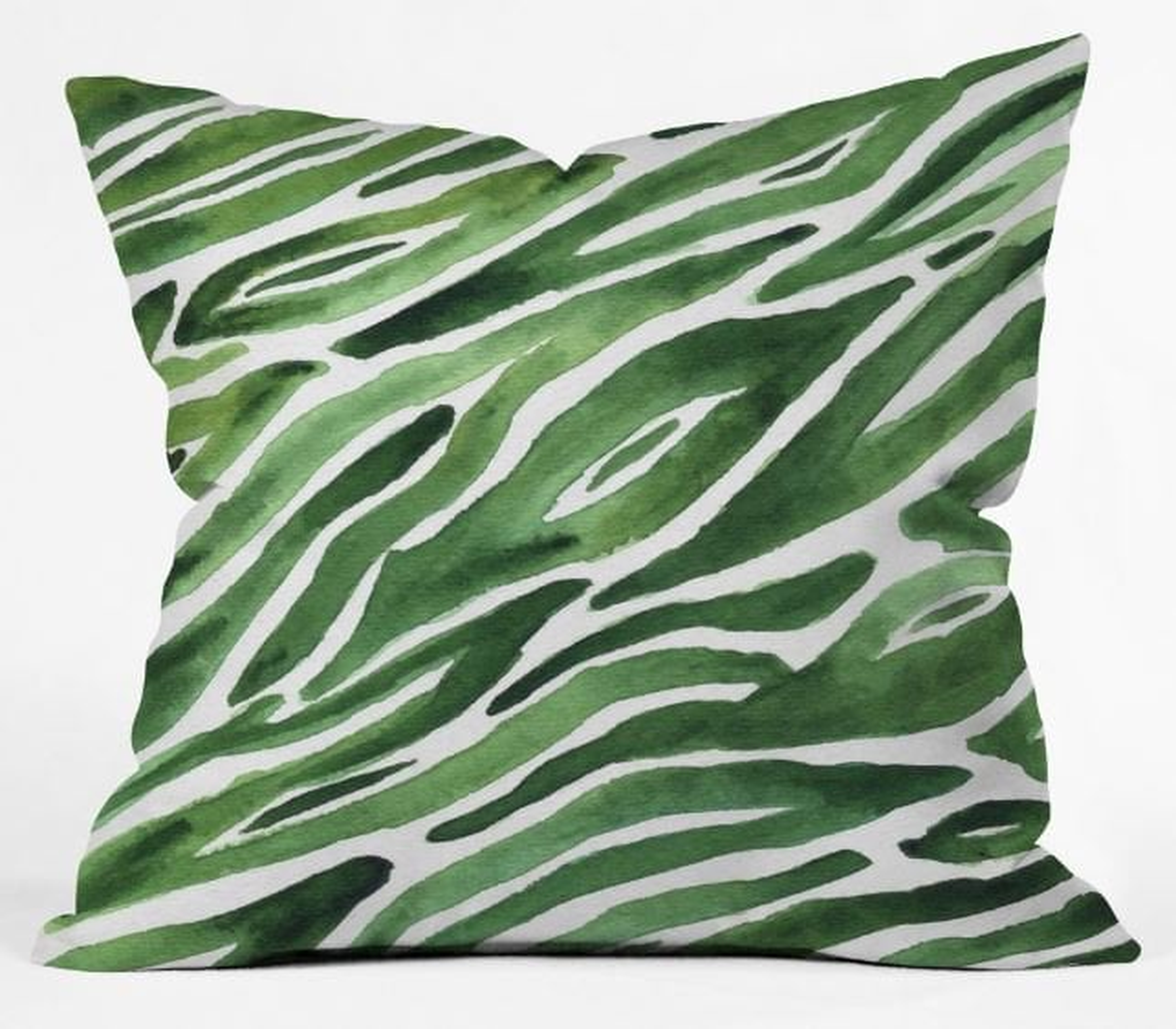 Green Flow Throw Pillow 20x20 with insert - Deny Designs