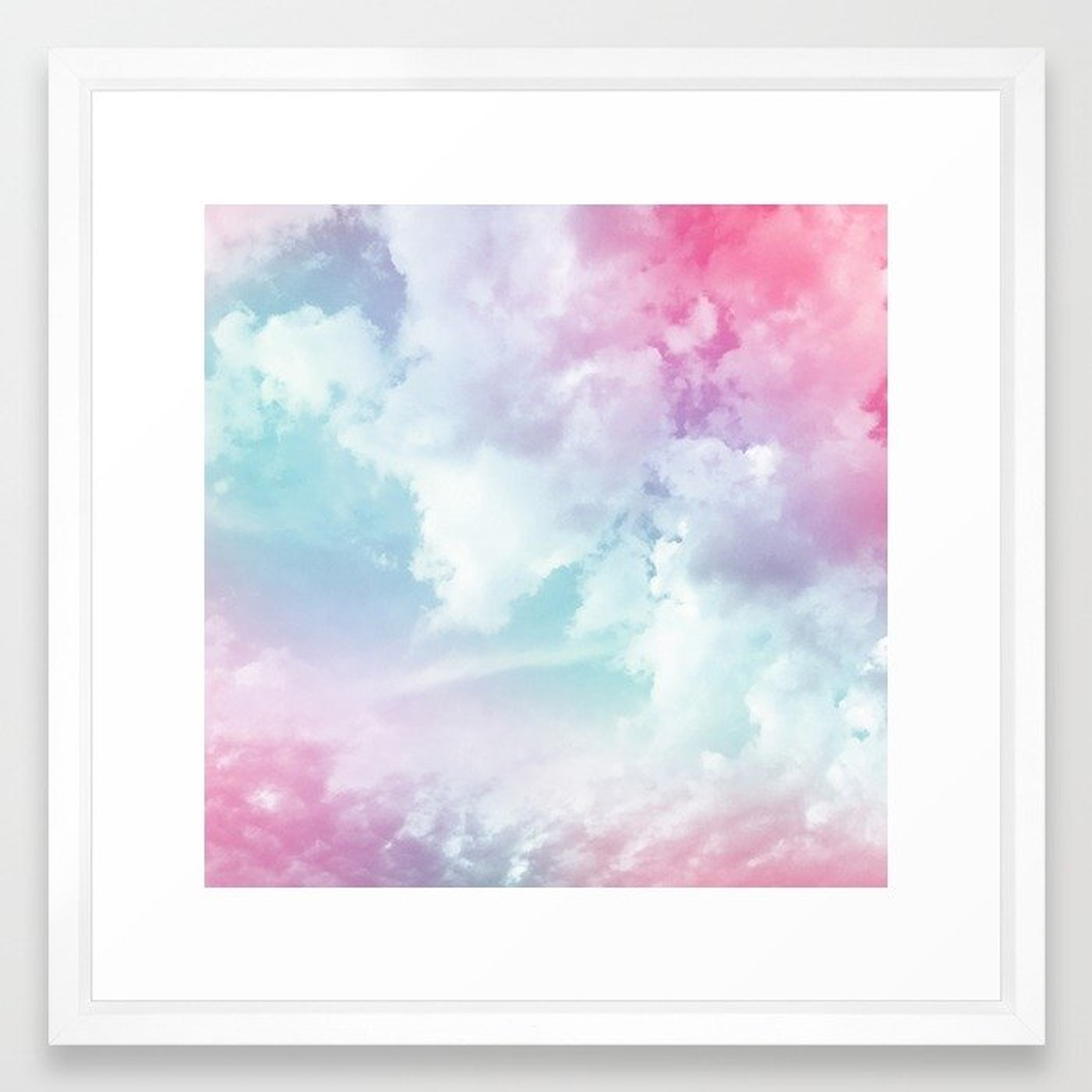 Cotton Candy Sky Framed Art Print - 22"x22" White vector frame - Society6