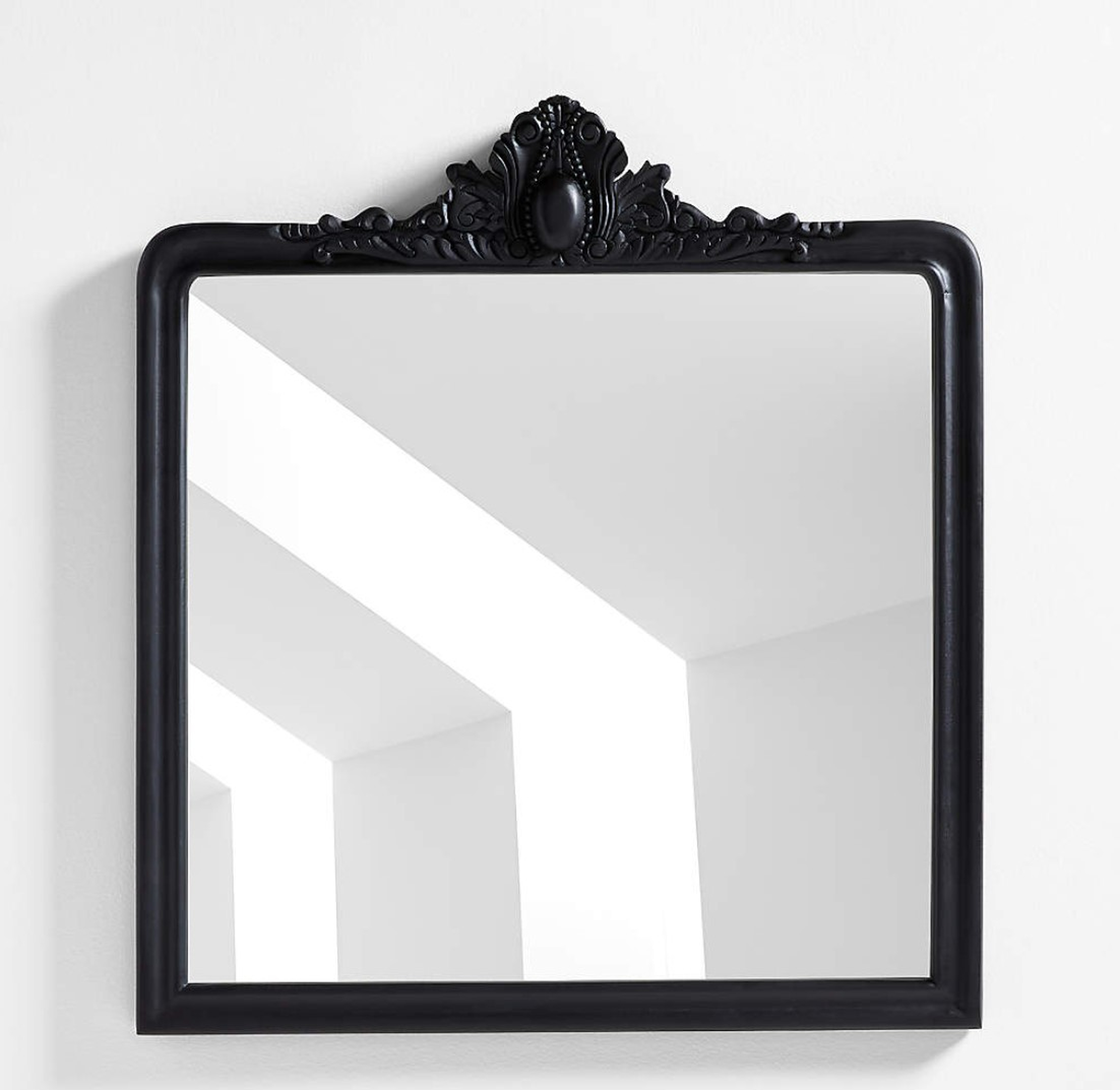Levon Black Carved Wood Wall Mirror by Leanne Ford - Crate and Barrel