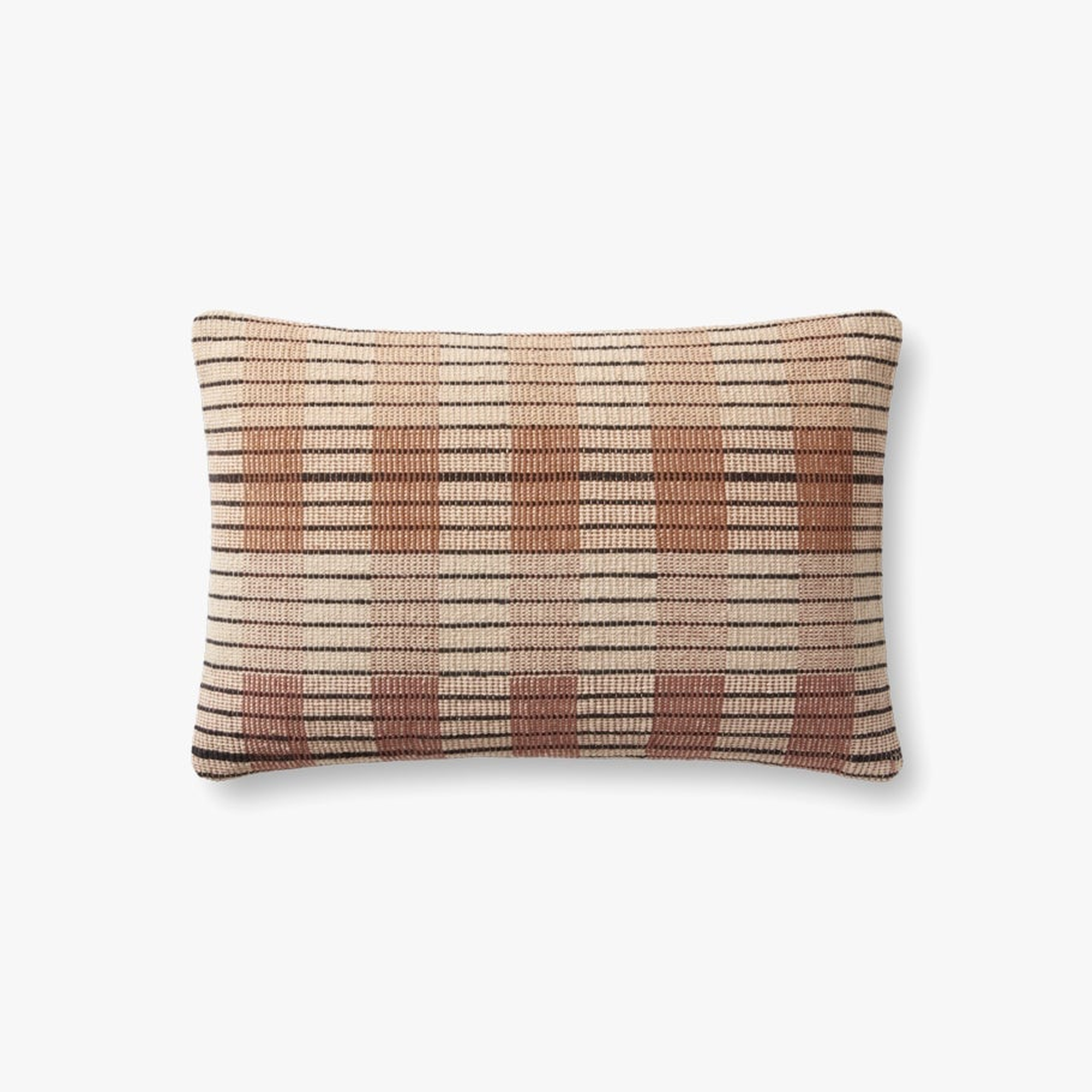PILLOWS PAL0010 IVORY / BROWN 13" x 21" Cover w/Poly - Loloi Rugs