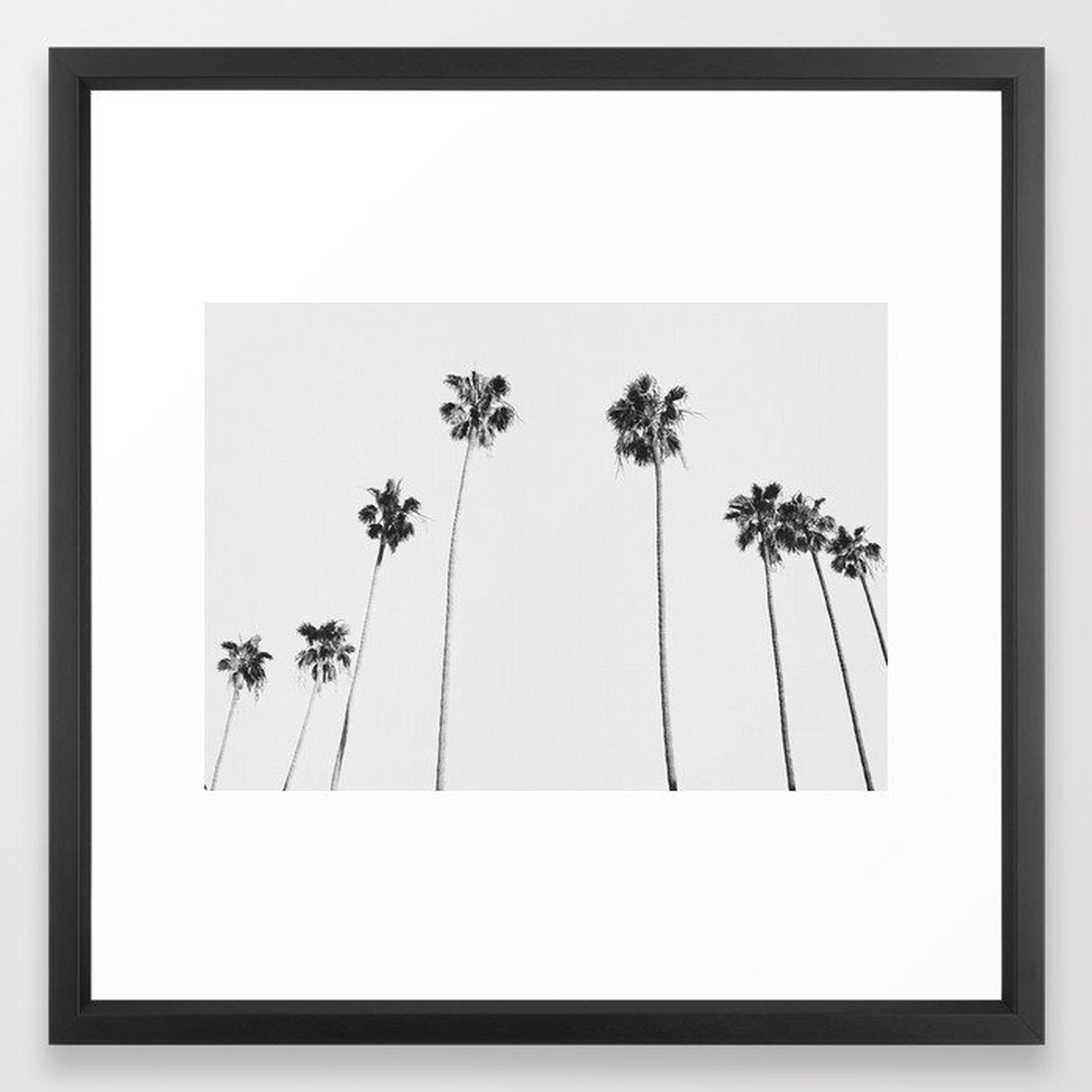 Black & White Palms Framed Art Print - Society6