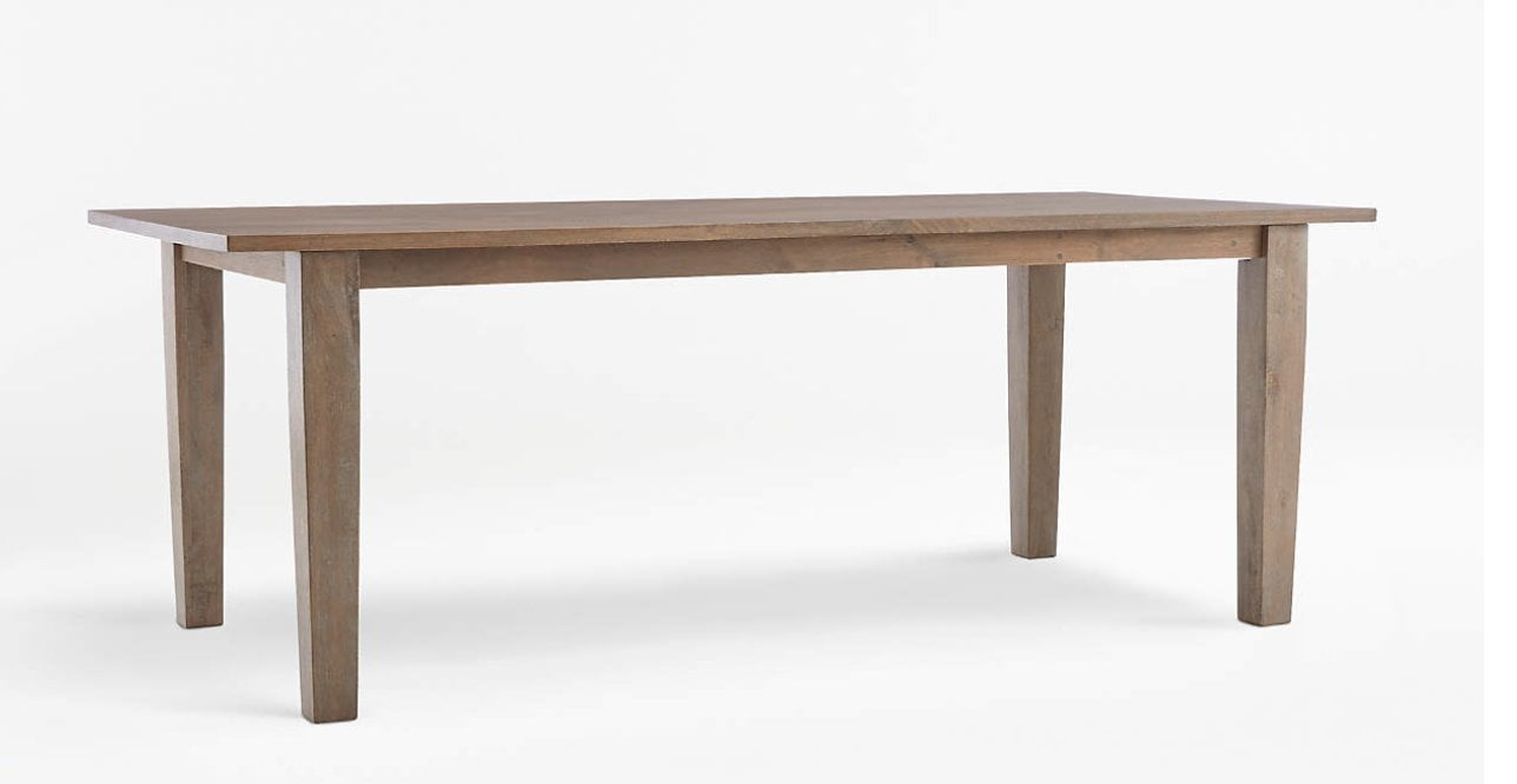 Basque 82"-118" Weathered Light Brown Solid Wood Extendable Dining Table - Crate and Barrel