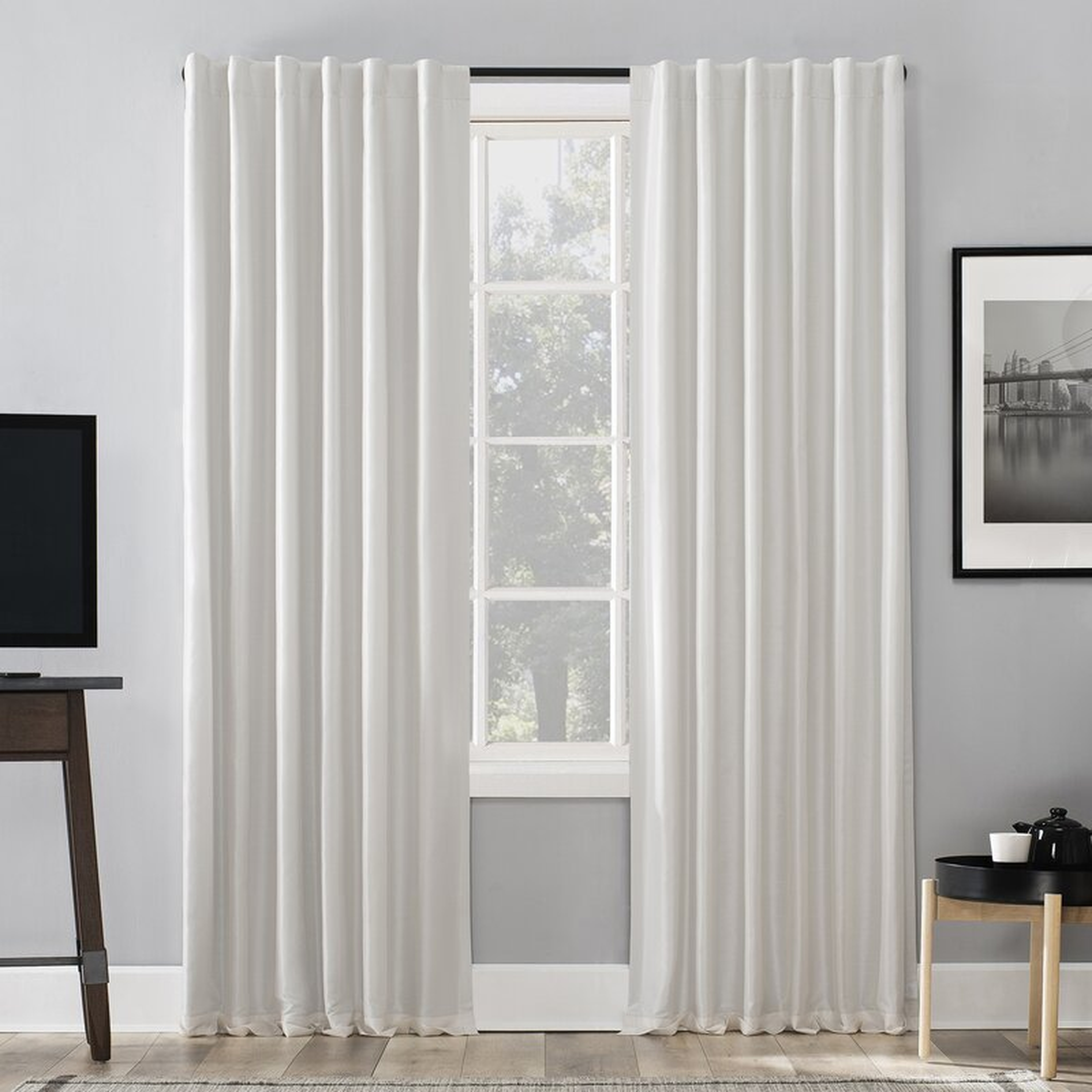 Evelina Synthetic Solid Max Blackout Thermal Tab Top Single Curtain Panel - Wayfair